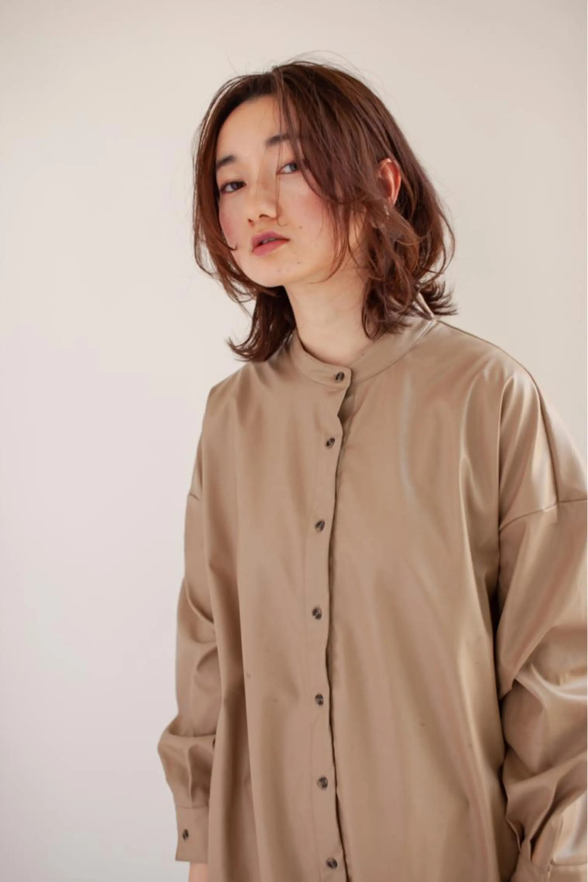 ミディアム 外ハネヘア 福島成美/髪質改善 縮毛矯正/カラーのヘアスタイル