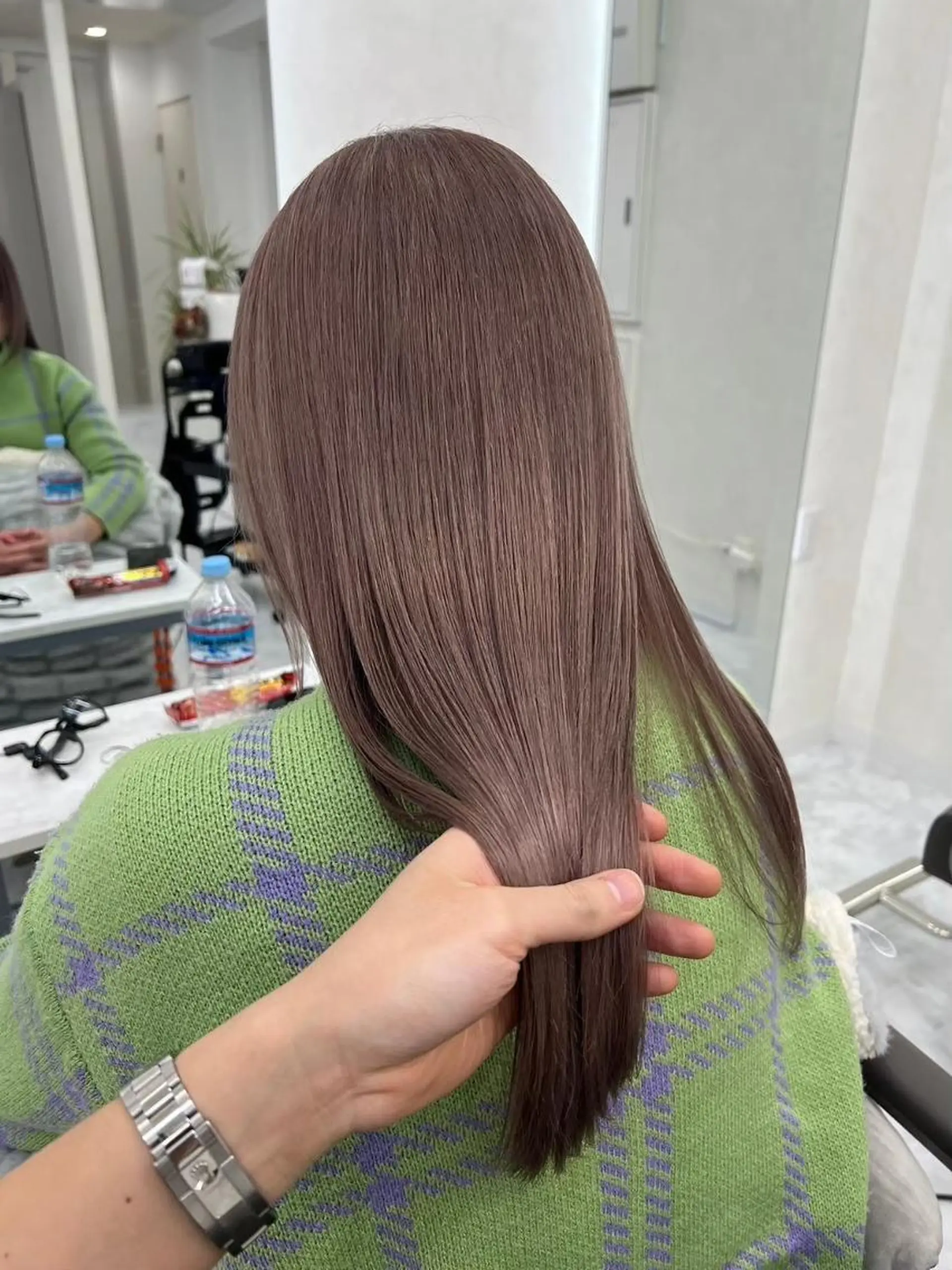 ロング ヘアカラー トリートメント 髪質改善ケアカラー Eir梅田/中村のヘアスタイル