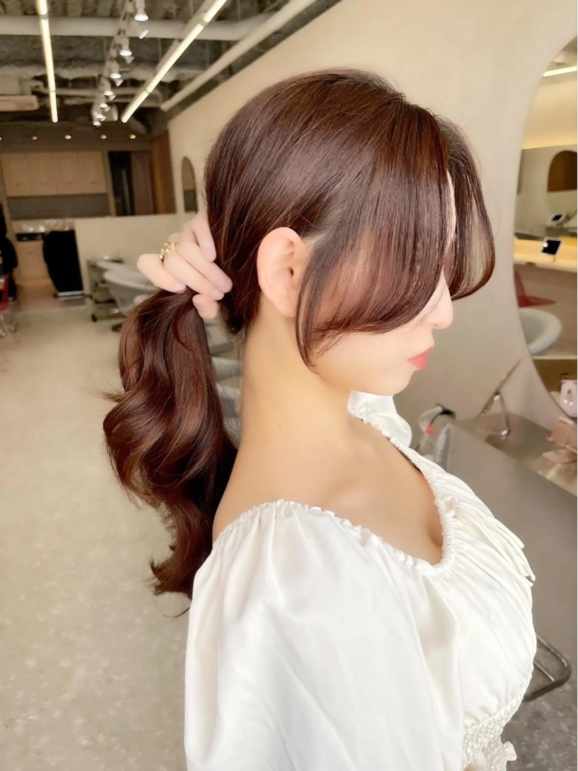 セミロング 韓国風ヘア 新宿/韓国ヘア 中明度カラー/かやのヘアスタイル