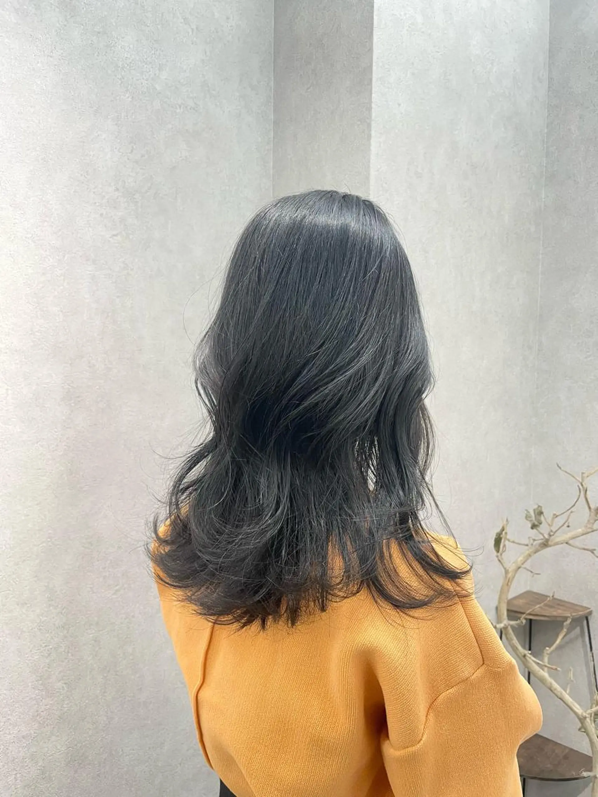 ミディアム カラー レイヤーカット いなみね はるきのヘアスタイル