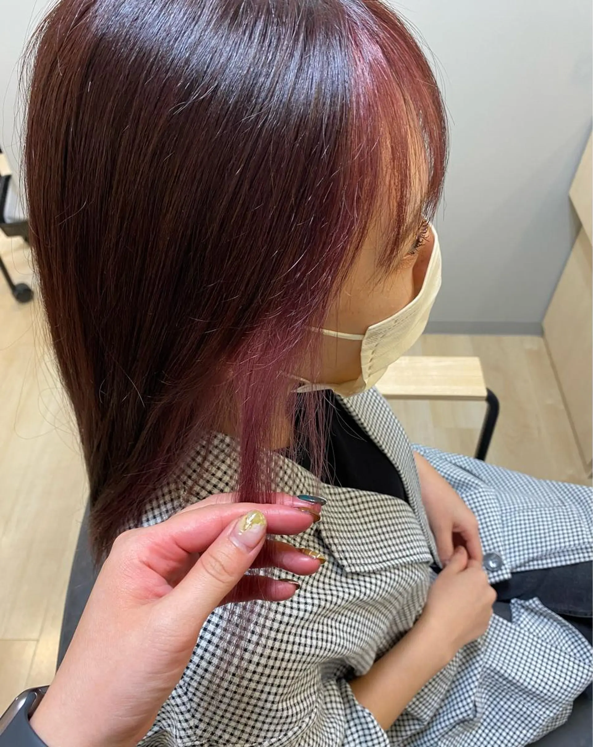 セミロング カラー 柳坪 まなのヘアスタイル