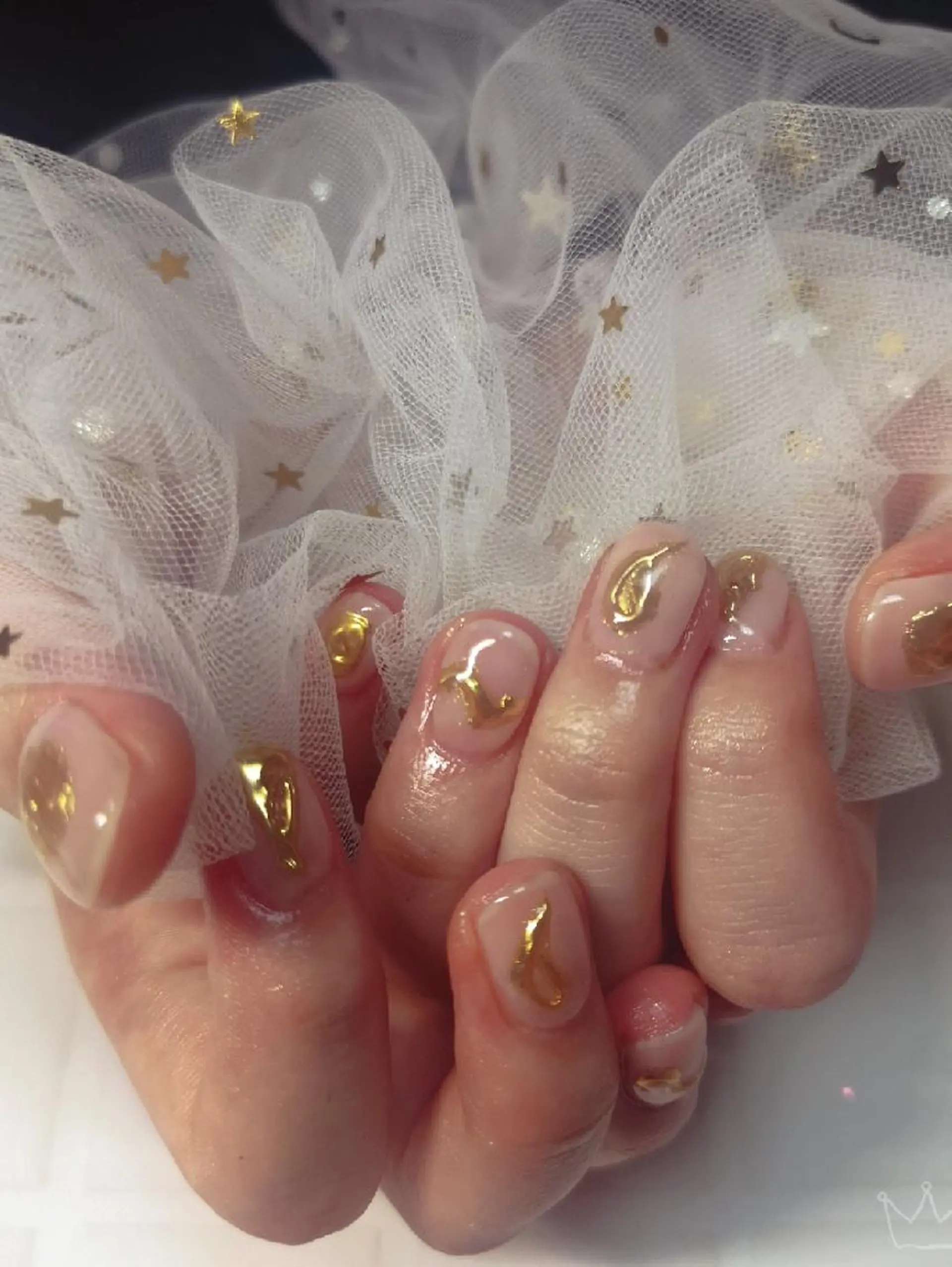 ネイル ショート ネイリストゆか💅 長さだし、深爪矯正のネイルデザイン