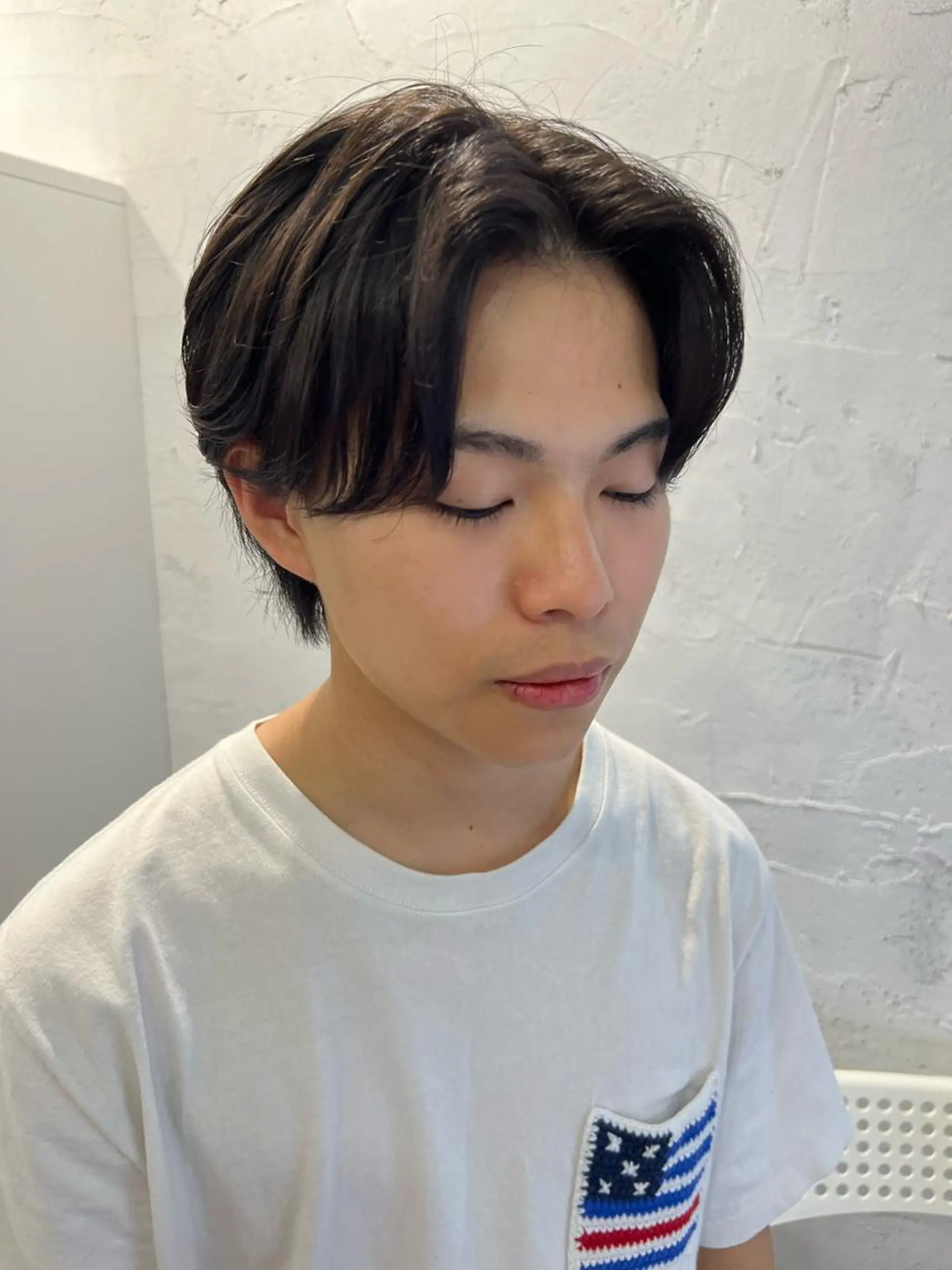 パーマ メンズ アップバング センターパート カルマパーマ メンズ韓国風 マッシュ ショートヘア原宿 fifth コシのヘアスタイル