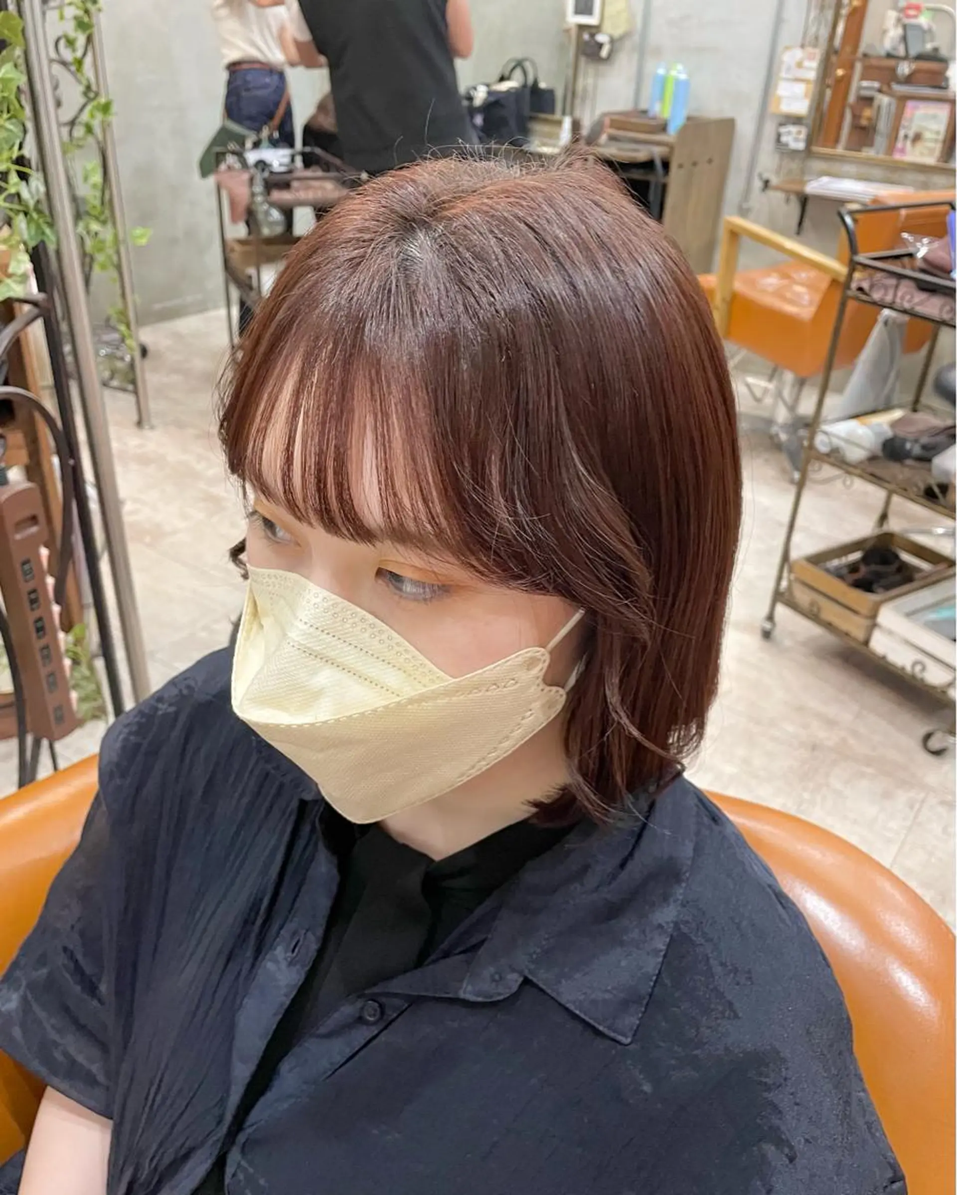 ショート カラー グレージュ ピンクカラー カット 【ピンク/韓国ヘア/ ヘアセット】亜海のヘアスタイル