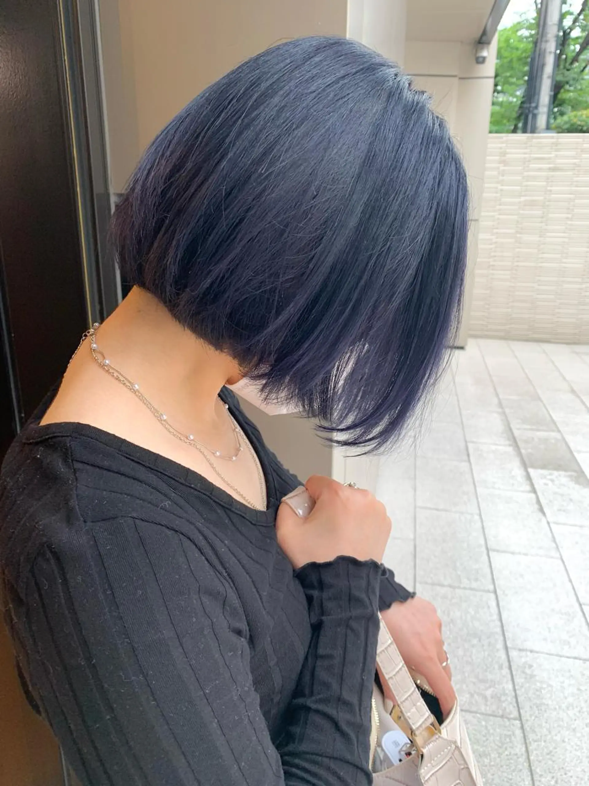 ショート カラー ブリーチ ブルーカラー ネイビーカラー ヘアカラー トリートメント 💈平島 拓也💈のヘアスタイル