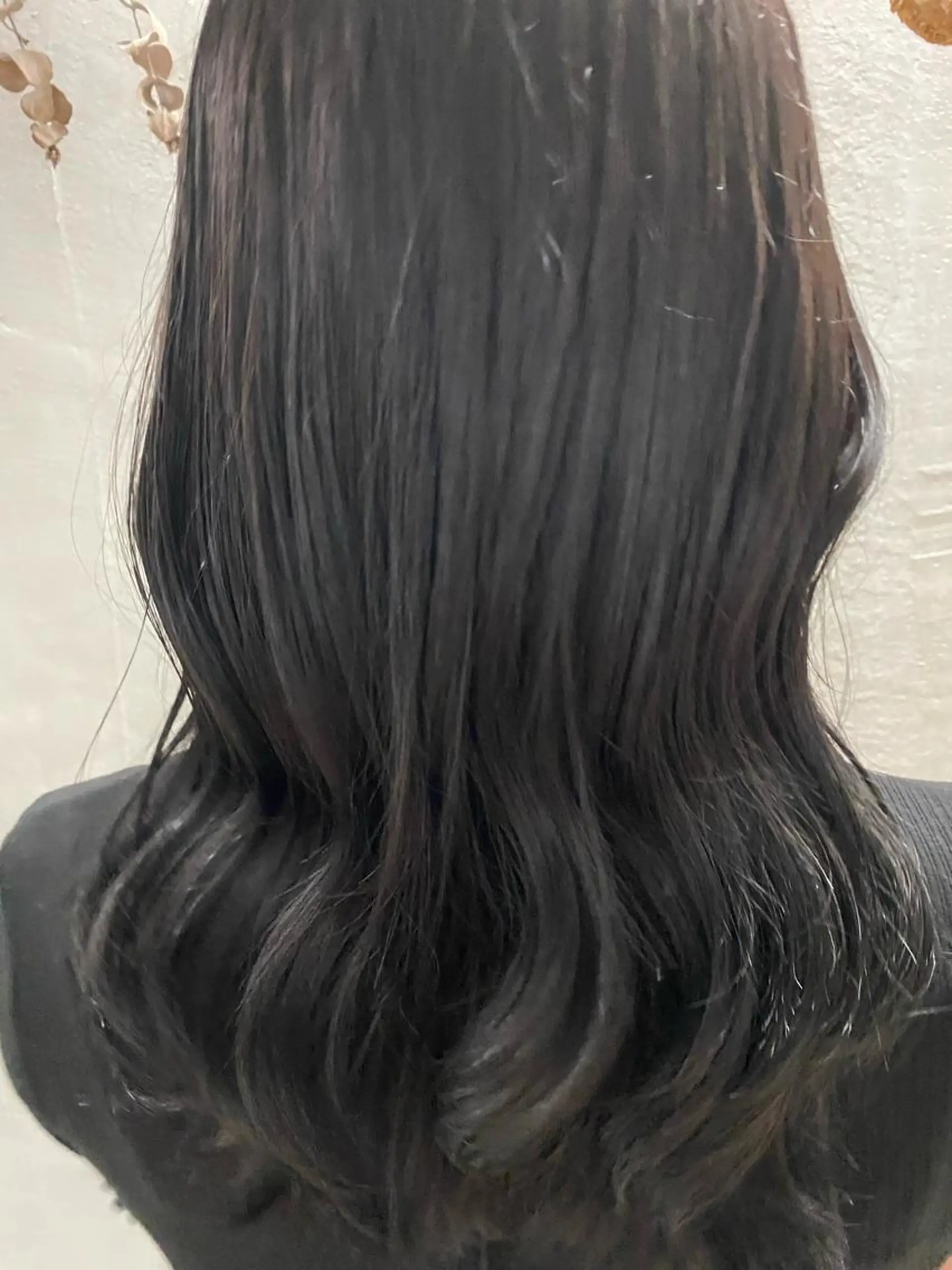 セミロング カラー 黒髪 ブルーカラー ブルーブラック レイヤーカット お任せヘア☘️☘️ 及川渚のヘアスタイル