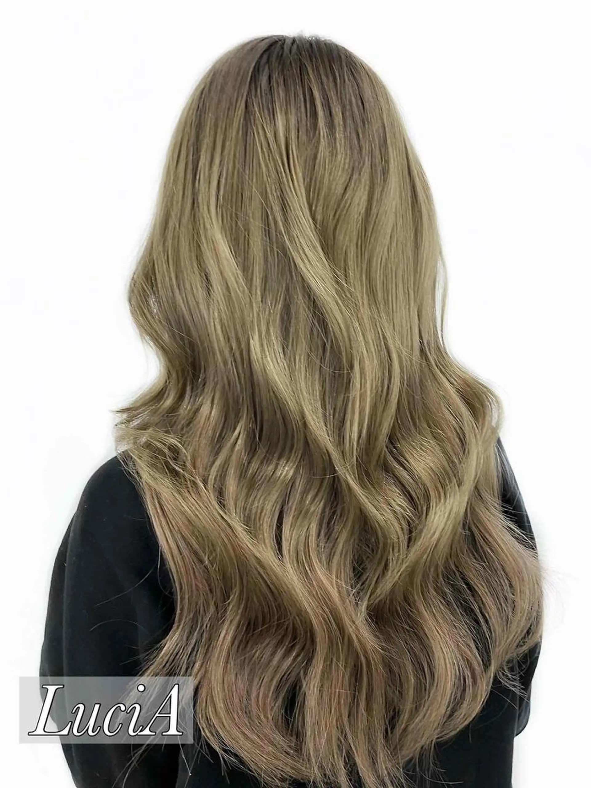 カラー ヘアアレンジ ロング MISAKIエクステ ブリーチ\5900のヘアスタイル