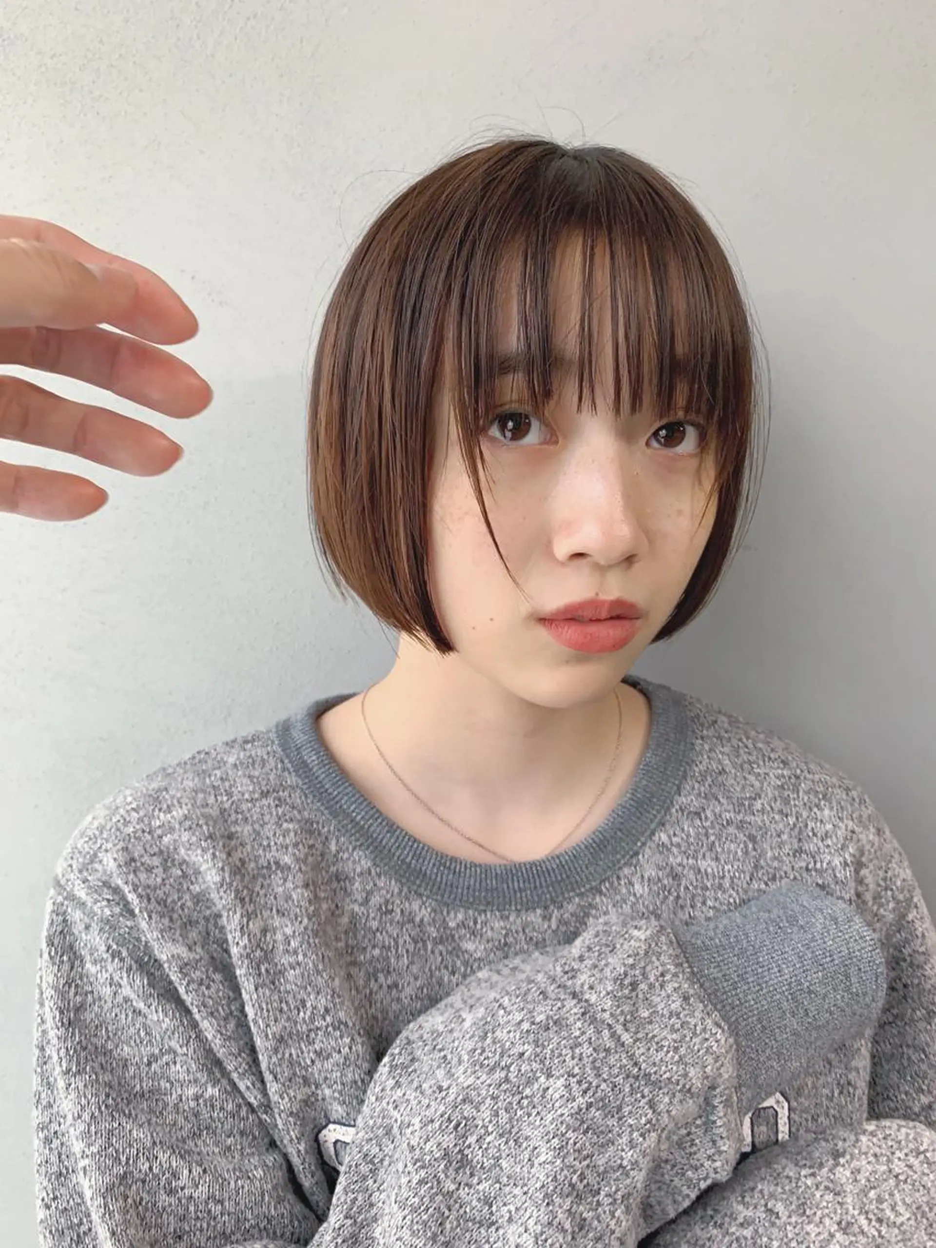 ショート カラー ボブパーマコテ巻き風 パーマNo1深江秀平のヘアスタイル