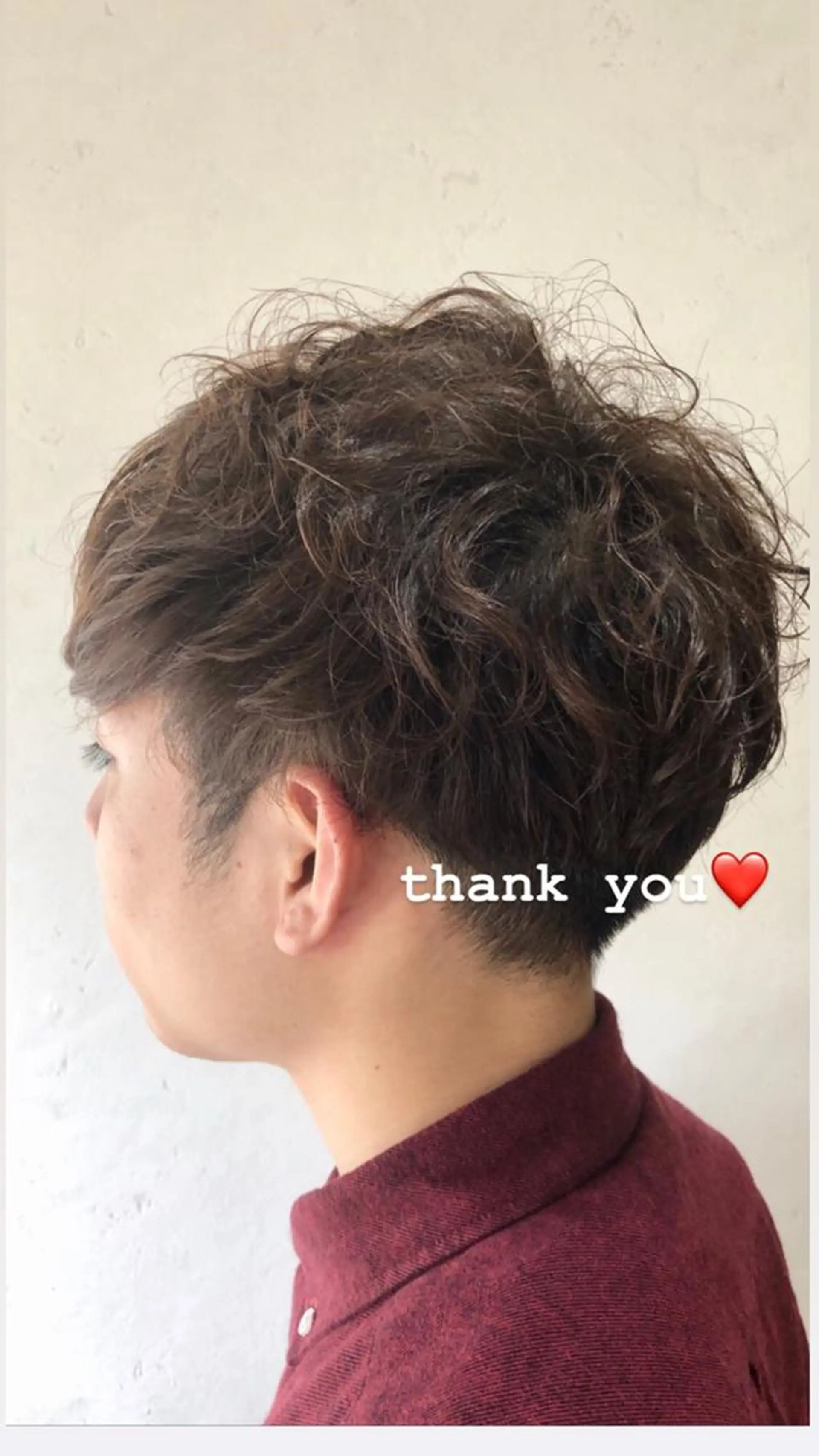 パーマ メンズ マッシュ 刈り上げ 艶質改善/縮毛矯正 ササキナツミのヘアスタイル