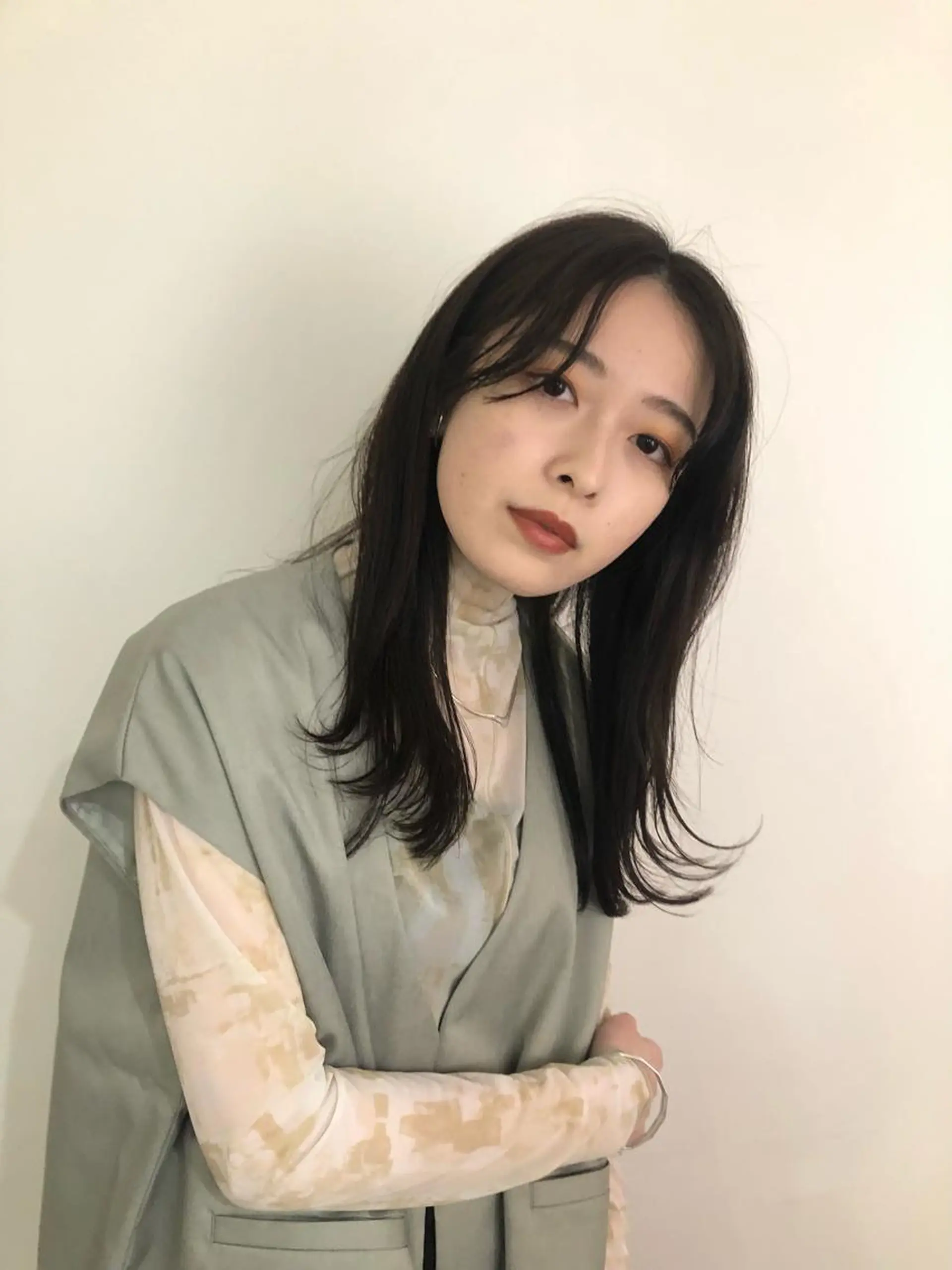 セミロング カラー カット ヘアカラー トリートメント レイヤー/お顔まわり 暖色カラー🍑Amiのヘアスタイル