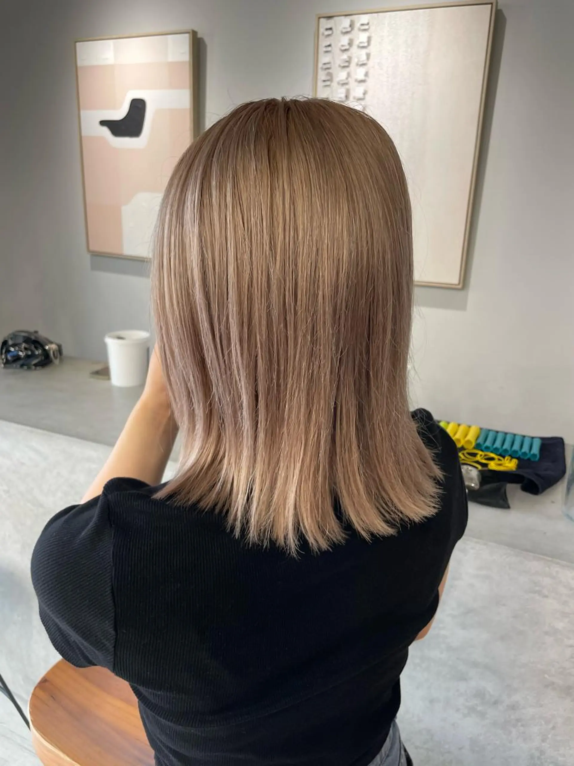 ミディアム カラー ベージュカラー ブロンド ブロンドベージュ クドウレイ fifth渋谷のヘアスタイル