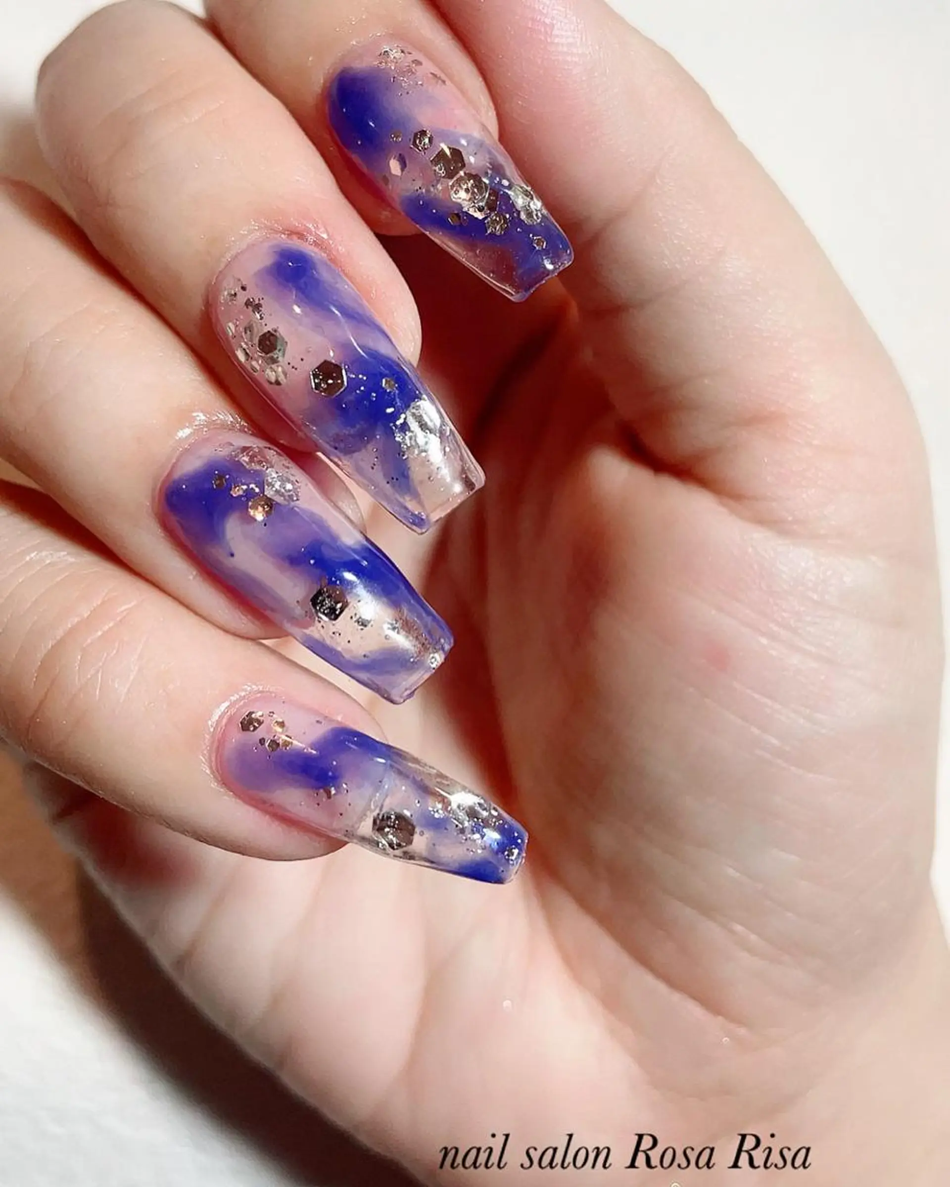 ロング ネイル クリアネイル ネイルスタジオ シェイクユアハンズのネイルデザイン