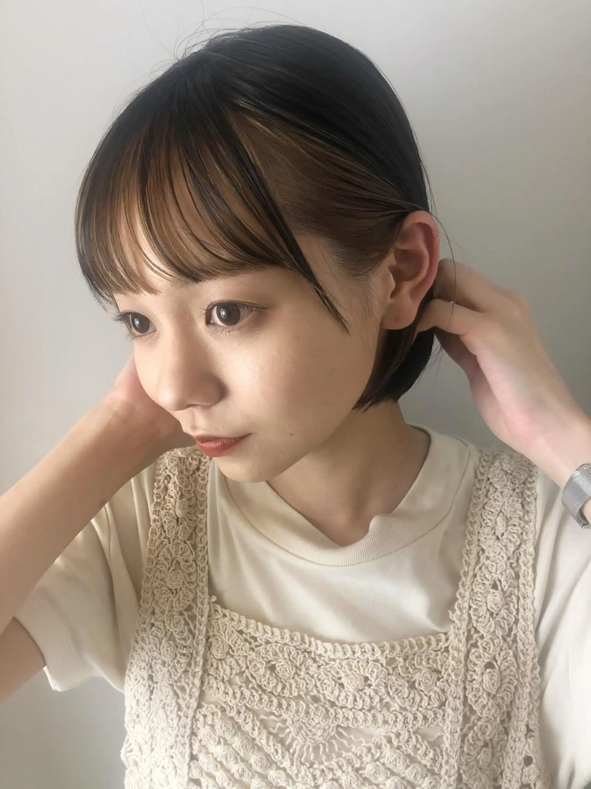 ショート レイヤー特化/小顔顔 周り/セノ/表参道のヘアスタイル