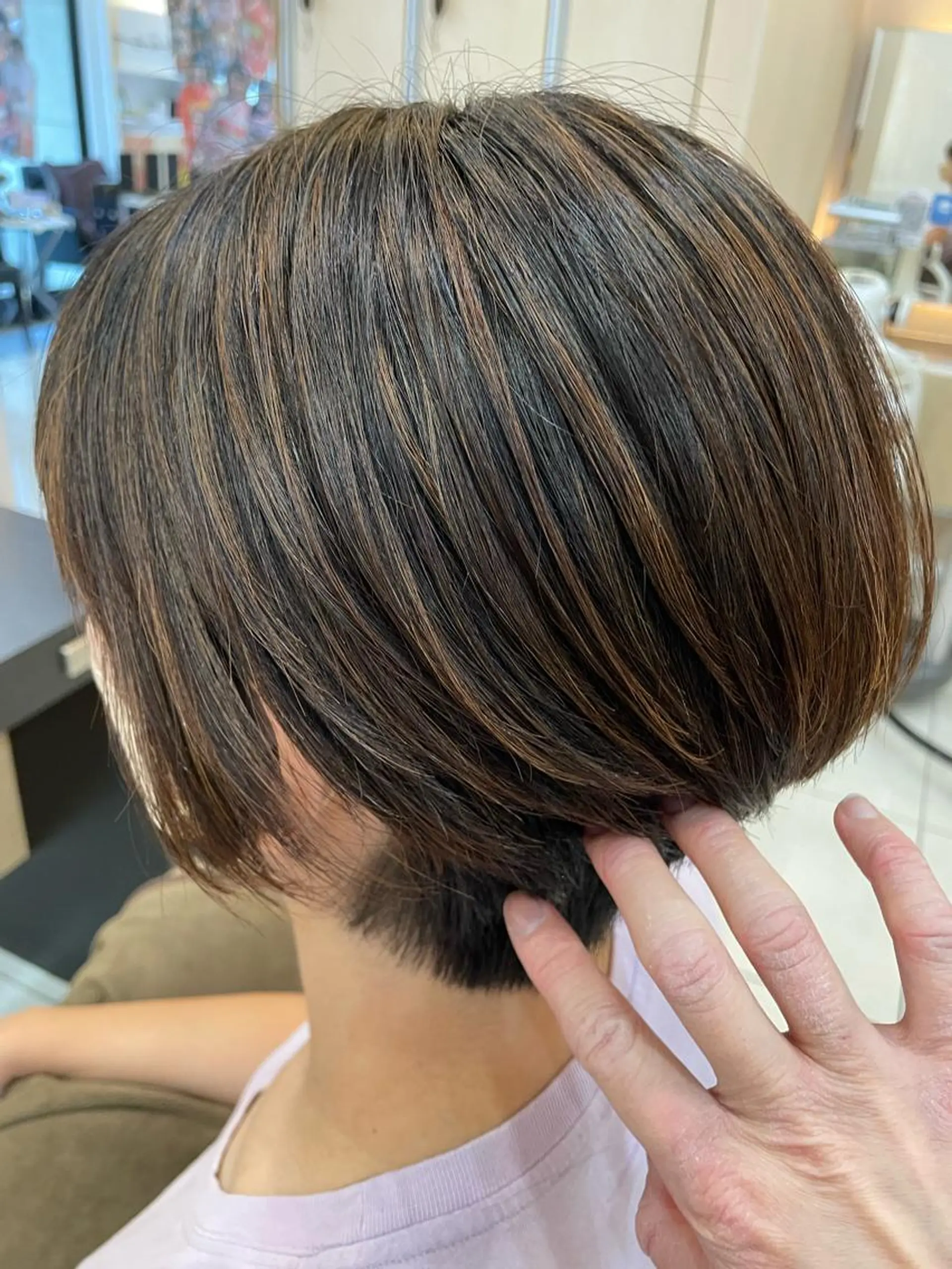 ショート カラー ヘアアレンジ ヘアカラー トリートメント リリー /Men's/パーマのヘアスタイル