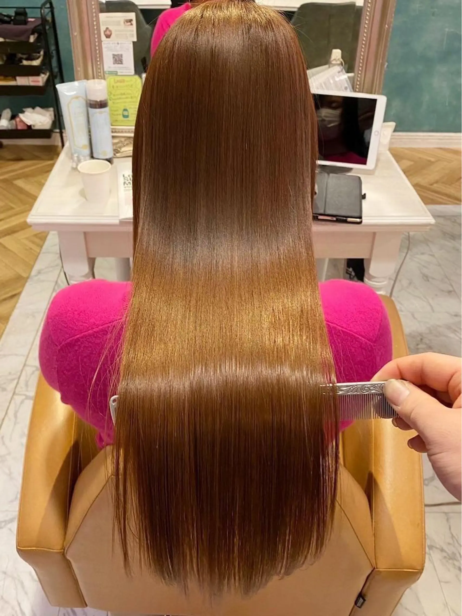 ロング ボブ 顔周りカット ハイライト 髪質改善 韓国風ヘア 新宿/韓国レイヤー/ 髪質改善/佐藤航のヘアスタイル