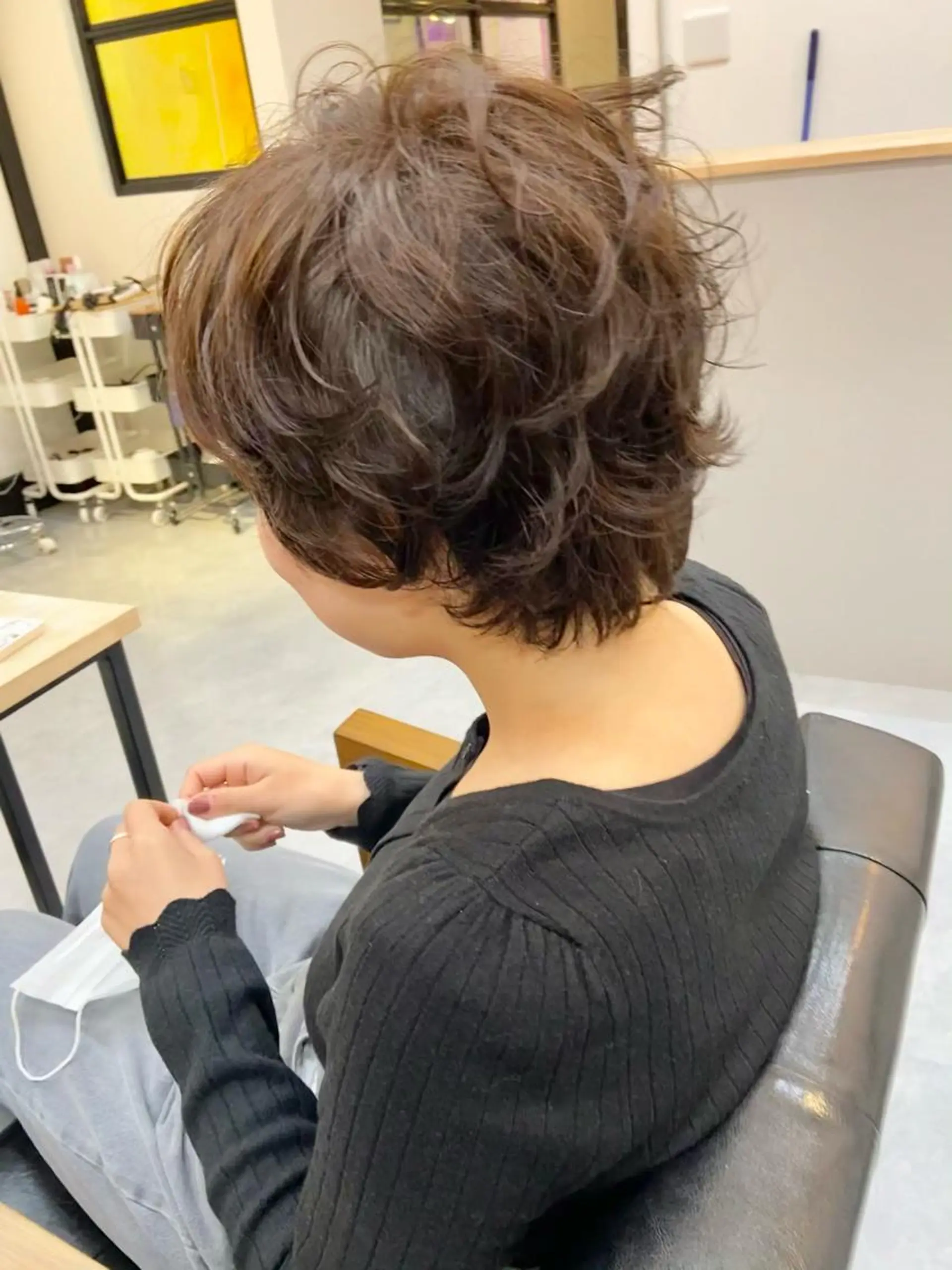 ショート パーマ ヘアアレンジ くせ毛 田中 あやなのヘアスタイル