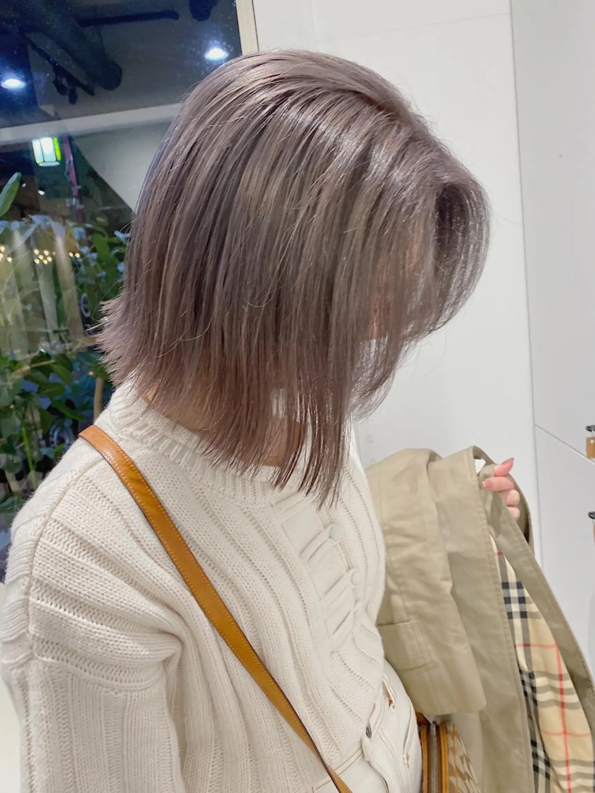 ミディアム カット ヘアカラー すぎもと さき⚡️ 朝ラク･*パーマのヘアスタイル