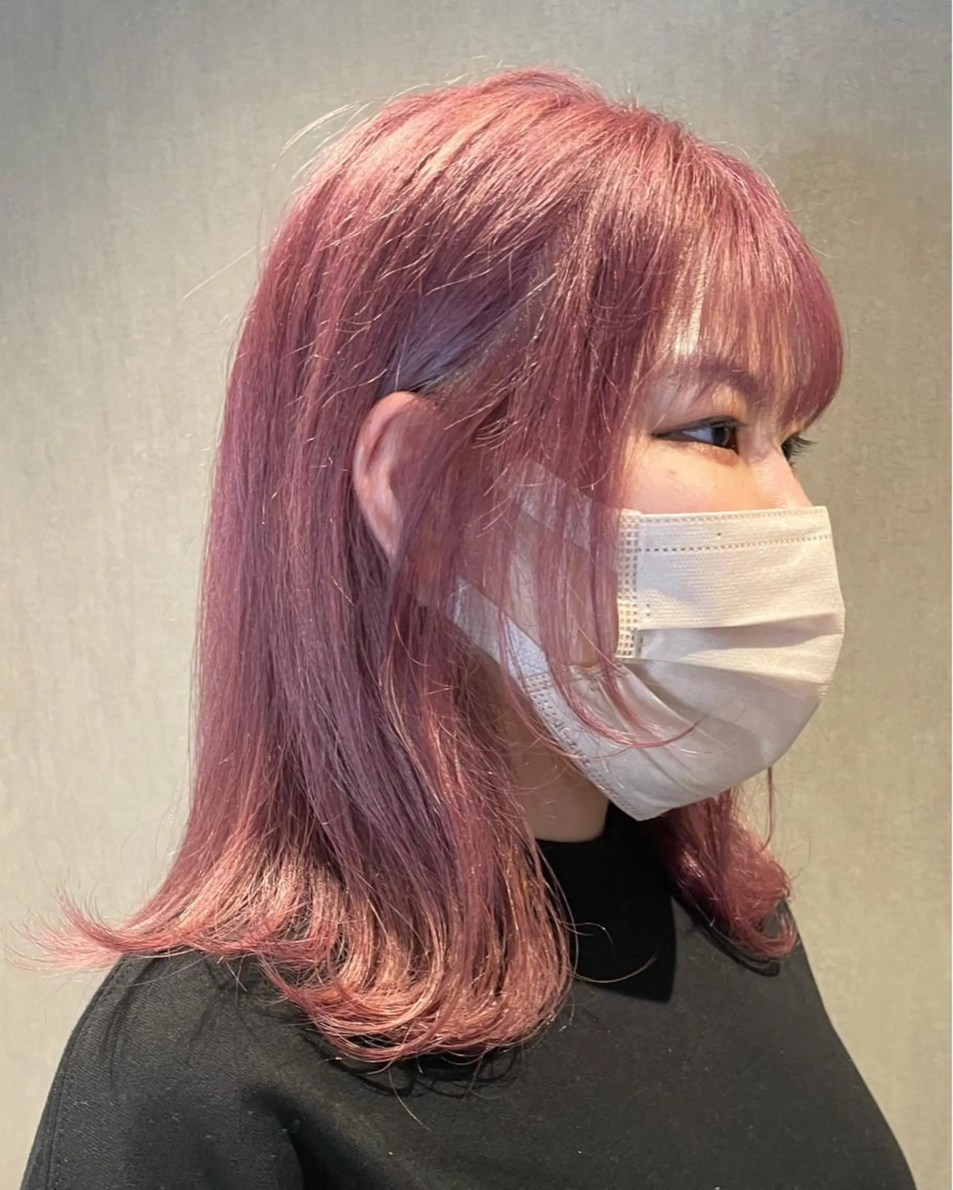 ミディアム カラー ヘアカラー トリートメント パーマ、ストパー モデル募集、ちはるのヘアスタイル