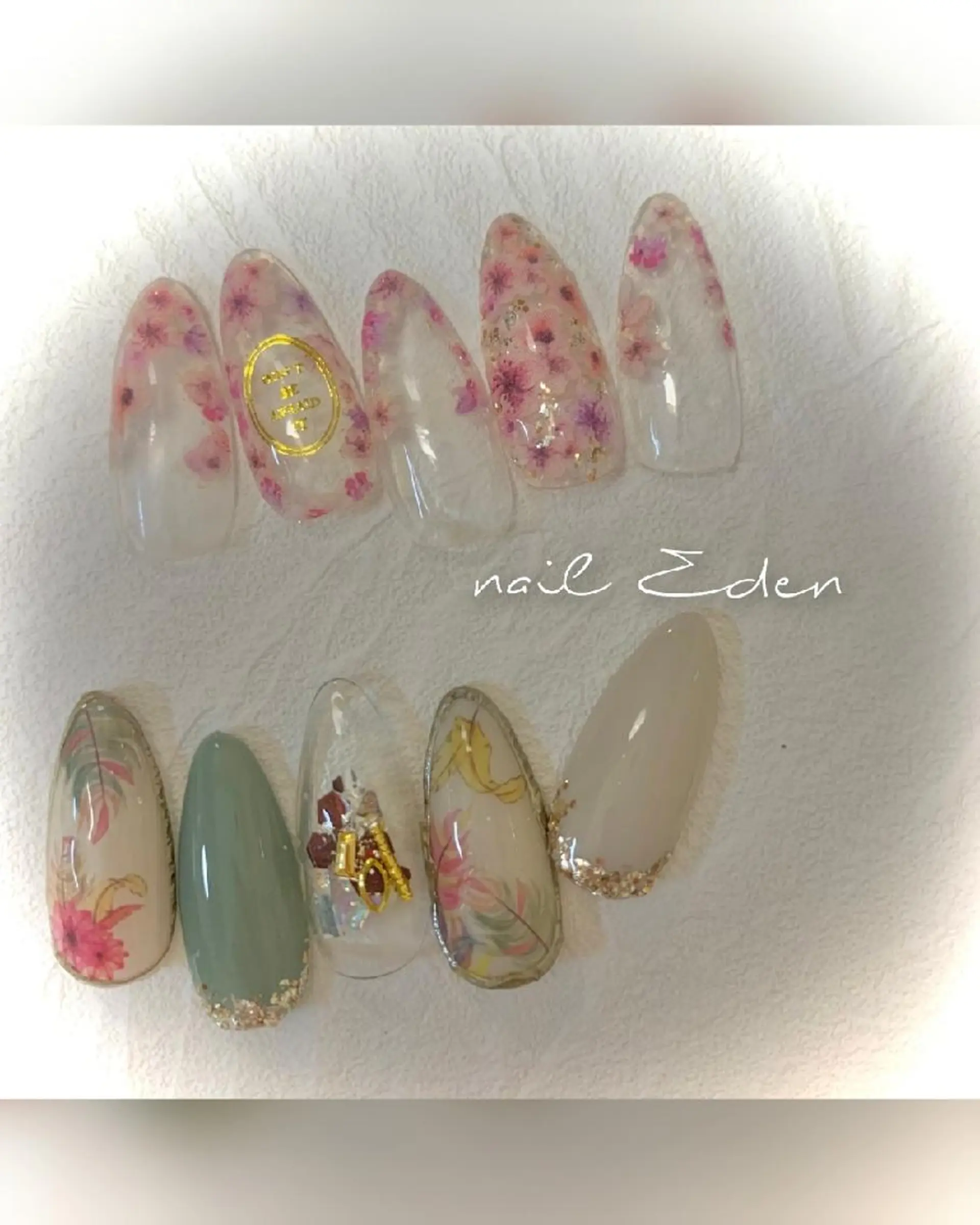 ネイル アートネイル 春ネイル ハンドネイル ハンドケア Eden　private nail saron所属・Eden ♾️のネイルデザイン