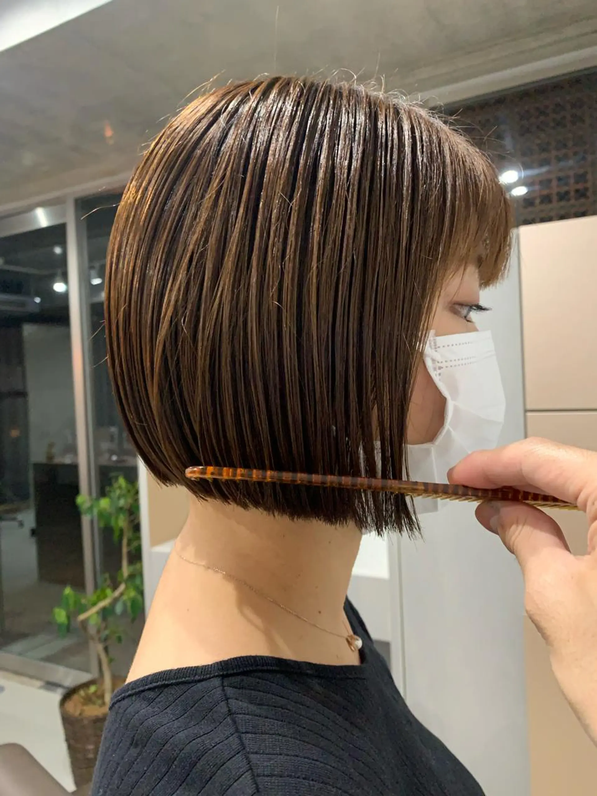 ショート カラー ボブパーマコテ巻き風 パーマNo1深江秀平のヘアスタイル