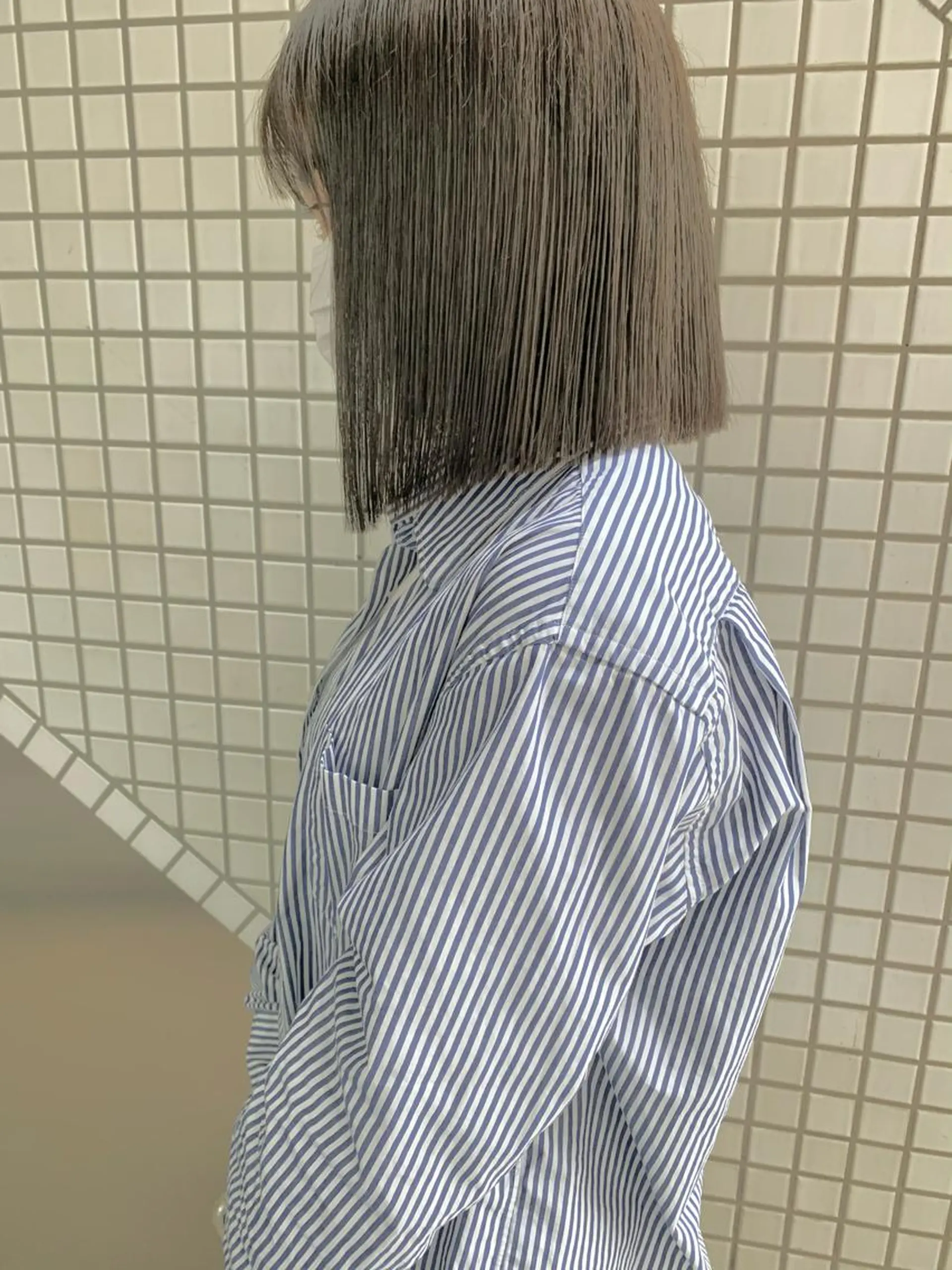 ミディアム カラー ヘアアレンジ ベージュカラー オリーブベージュ ボブ 🌿ショート🌿 パーマ🌿淳平のヘアスタイル