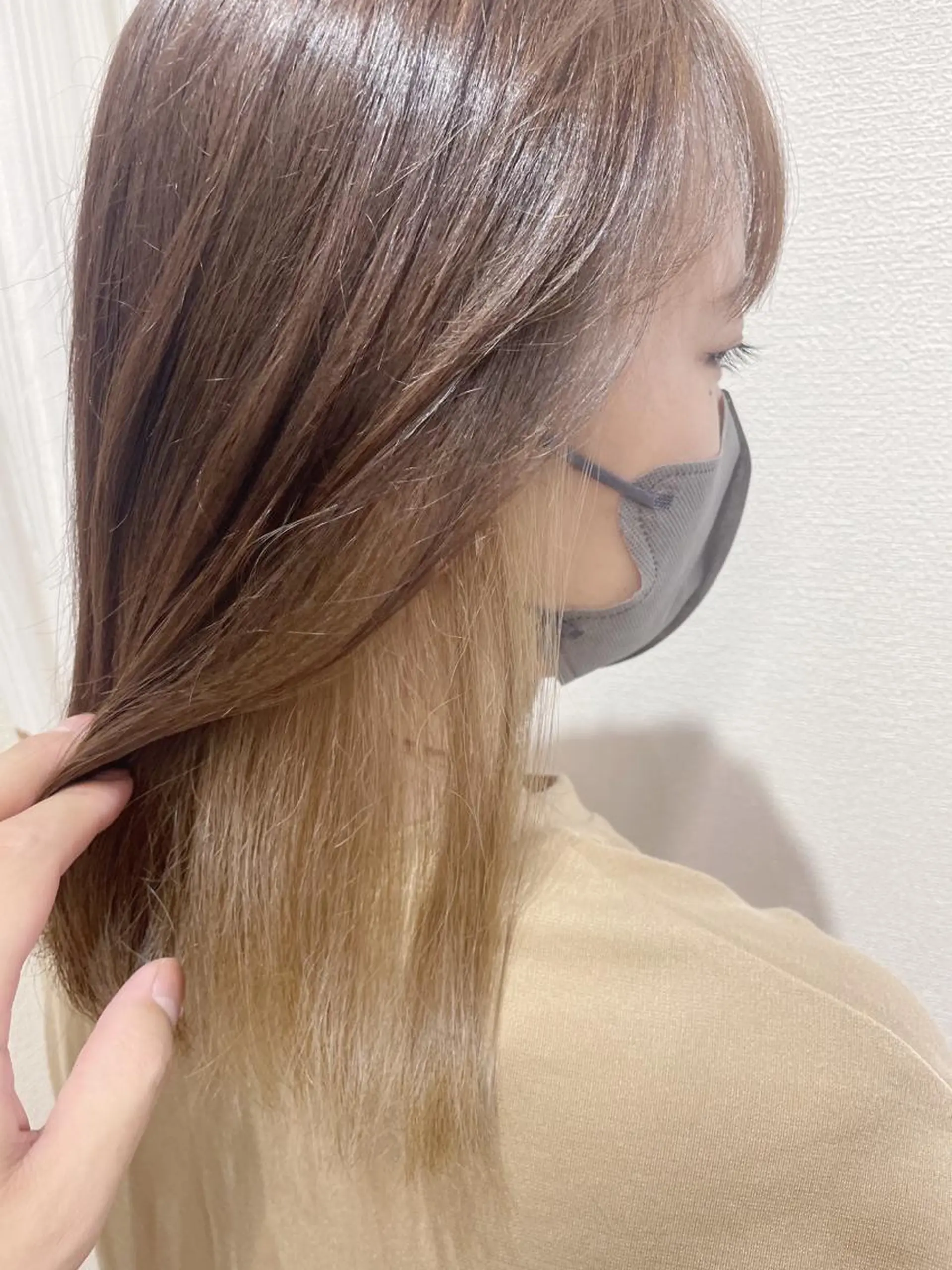 セミロング カラー ケアブリーチ /髪質 改善/古橋圭史郎のヘアスタイル