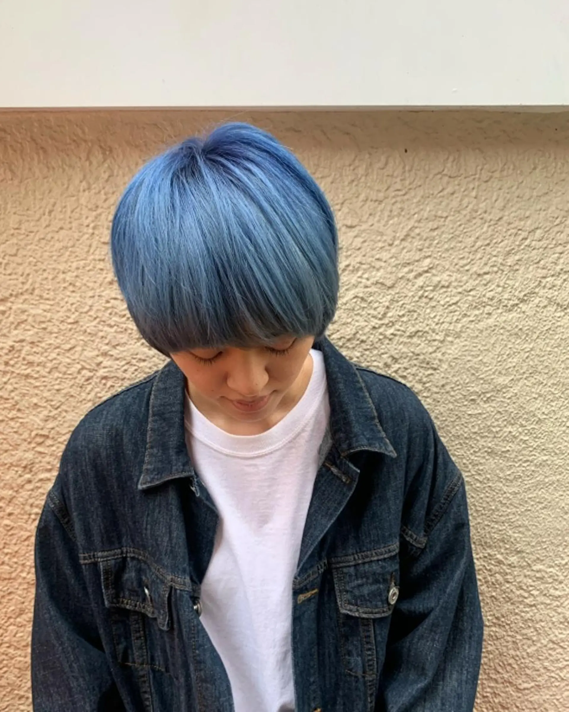 ショート カラー アッシュ 黒髪 ブルーカラー ブルーアッシュ ブルーブラック N° aria 三軒茶屋のヘアスタイル