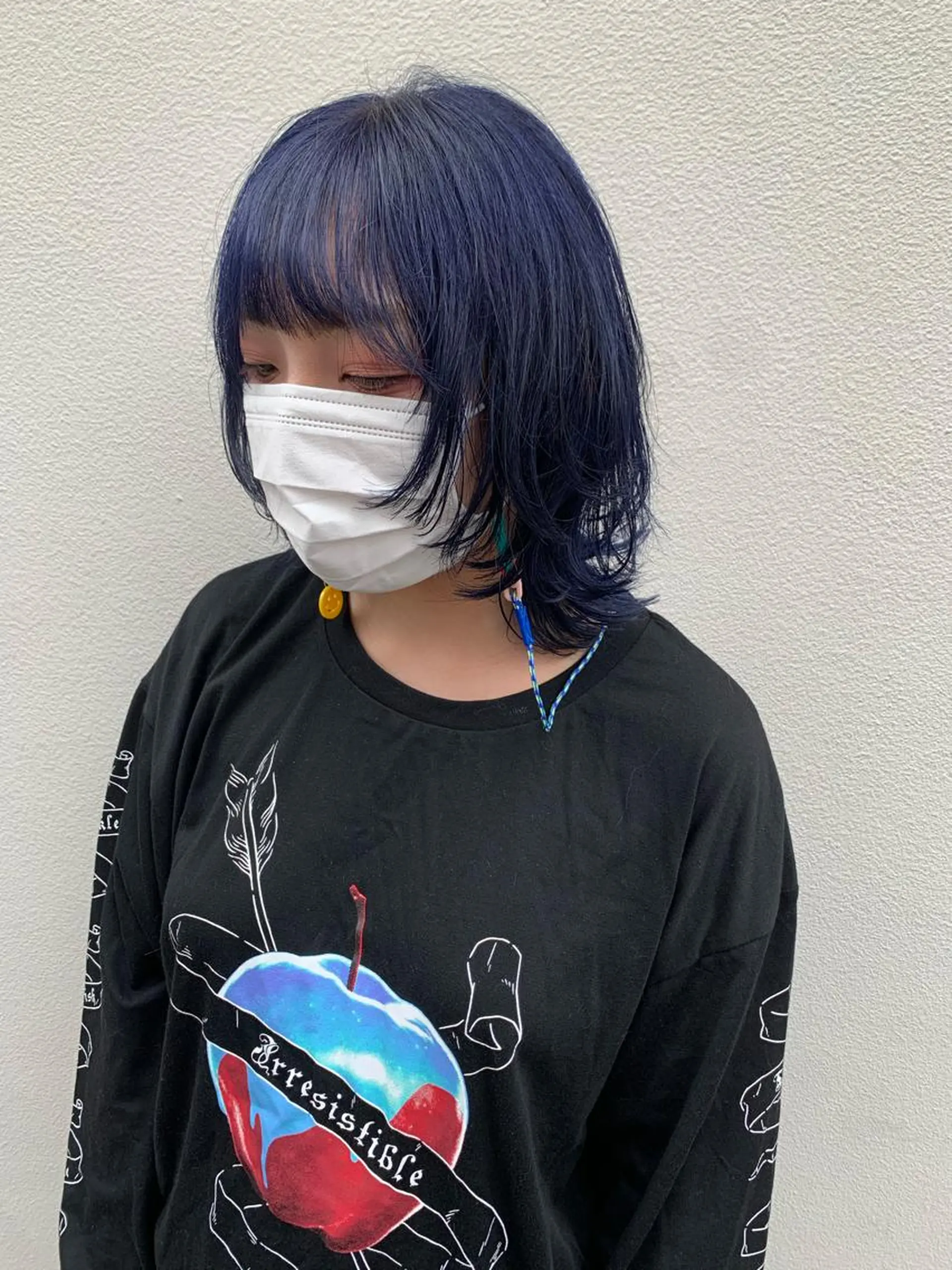 ミディアム カット ヘアカラー トリートメント ブリーチ/ウルフ ハッシュカット/石山のヘアスタイル