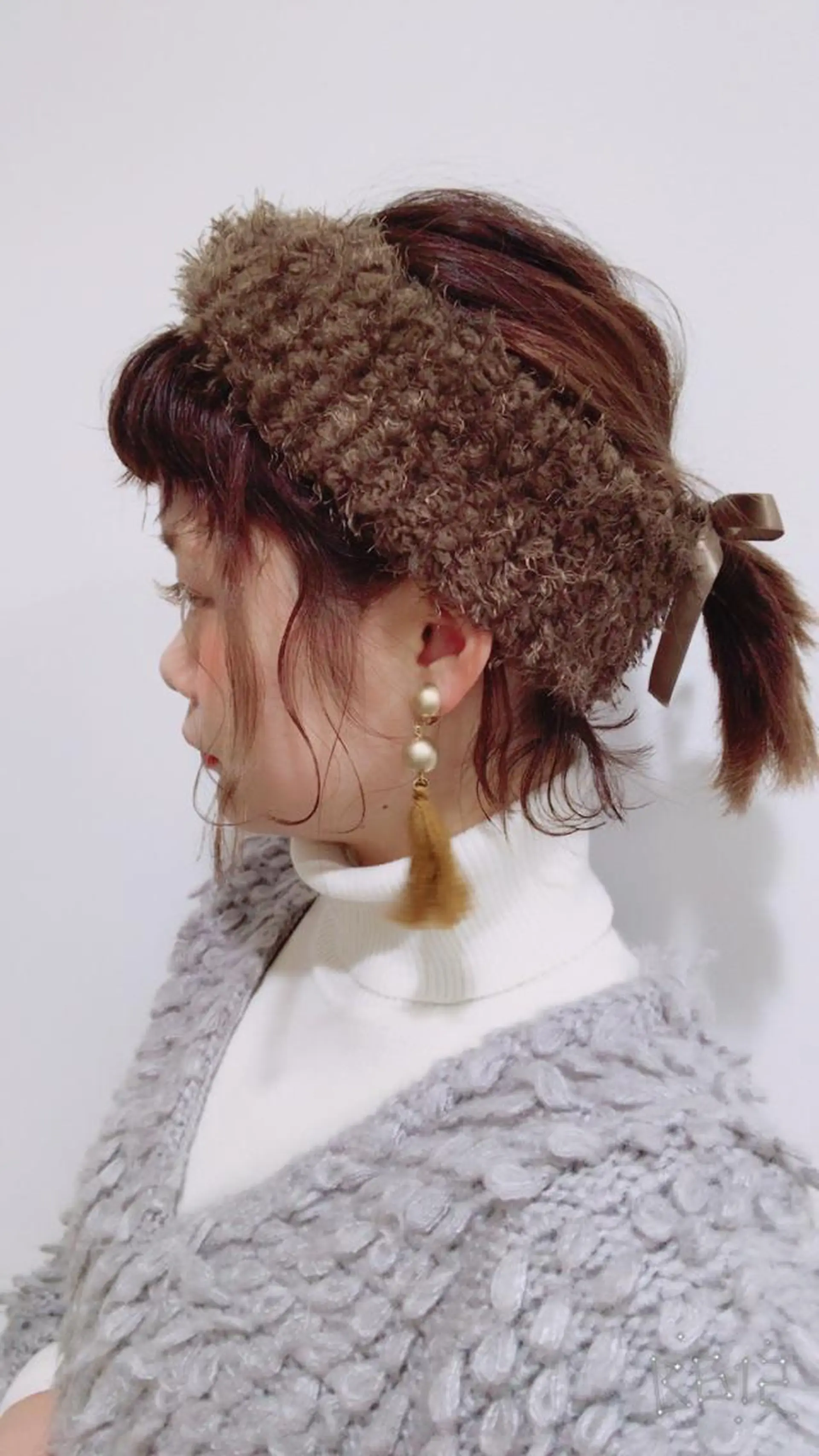 ショート ヘアアレンジ 暖色カラー🍊 ボブ🌿顔周りcutのヘアスタイル