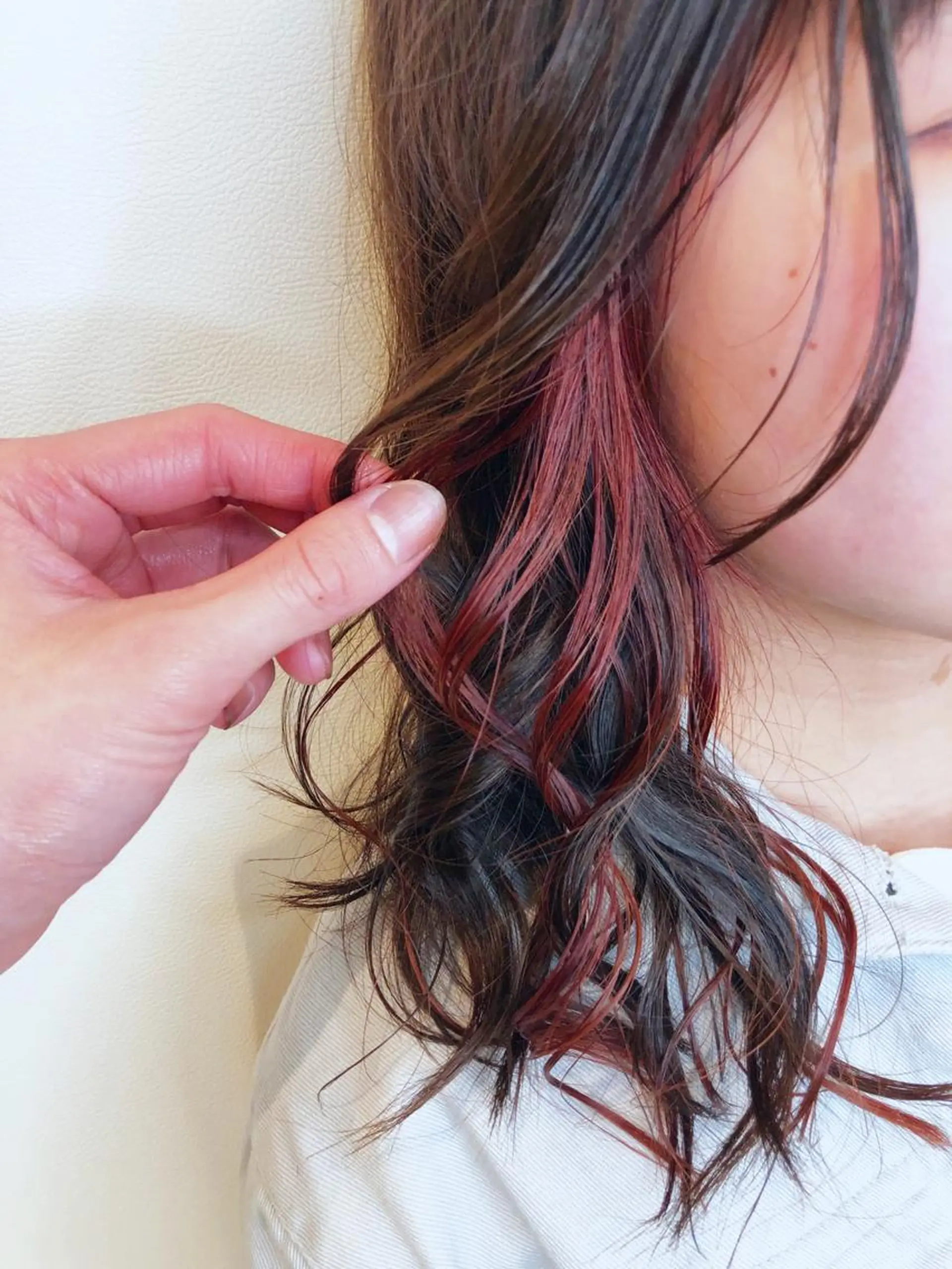 セミロング カラー ブリーチ ケアブリーチ インナーカラー カット ヘアカラー 髪質改善/イルミナ/ 城崎のヘアスタイル