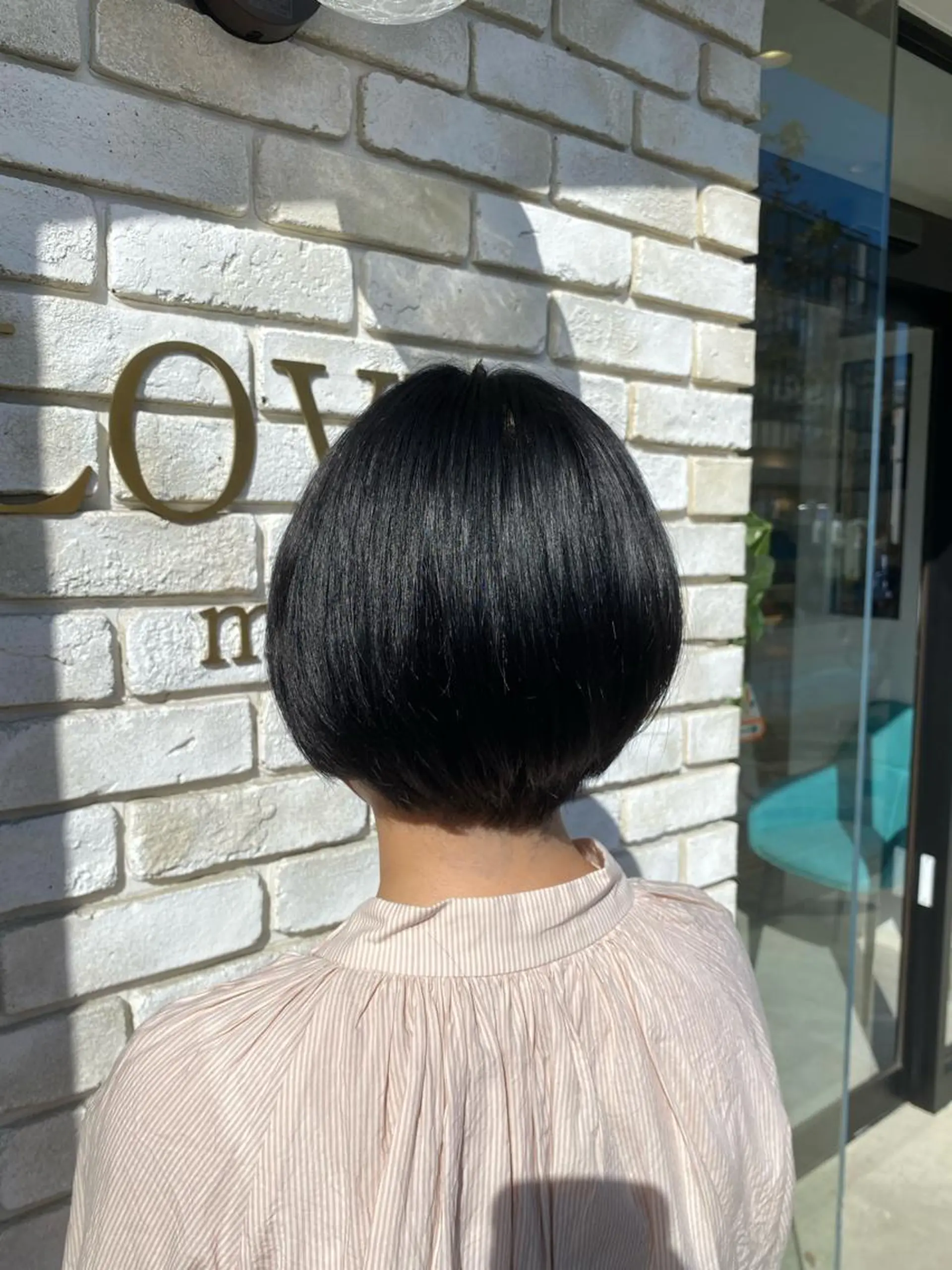 ショート カラー 黒髪 ブルーカラー ブルーブラック Agu hair trico 久喜3号所属・ハイトーン&透明感 カラー☘️片山優陽のヘアスタイル