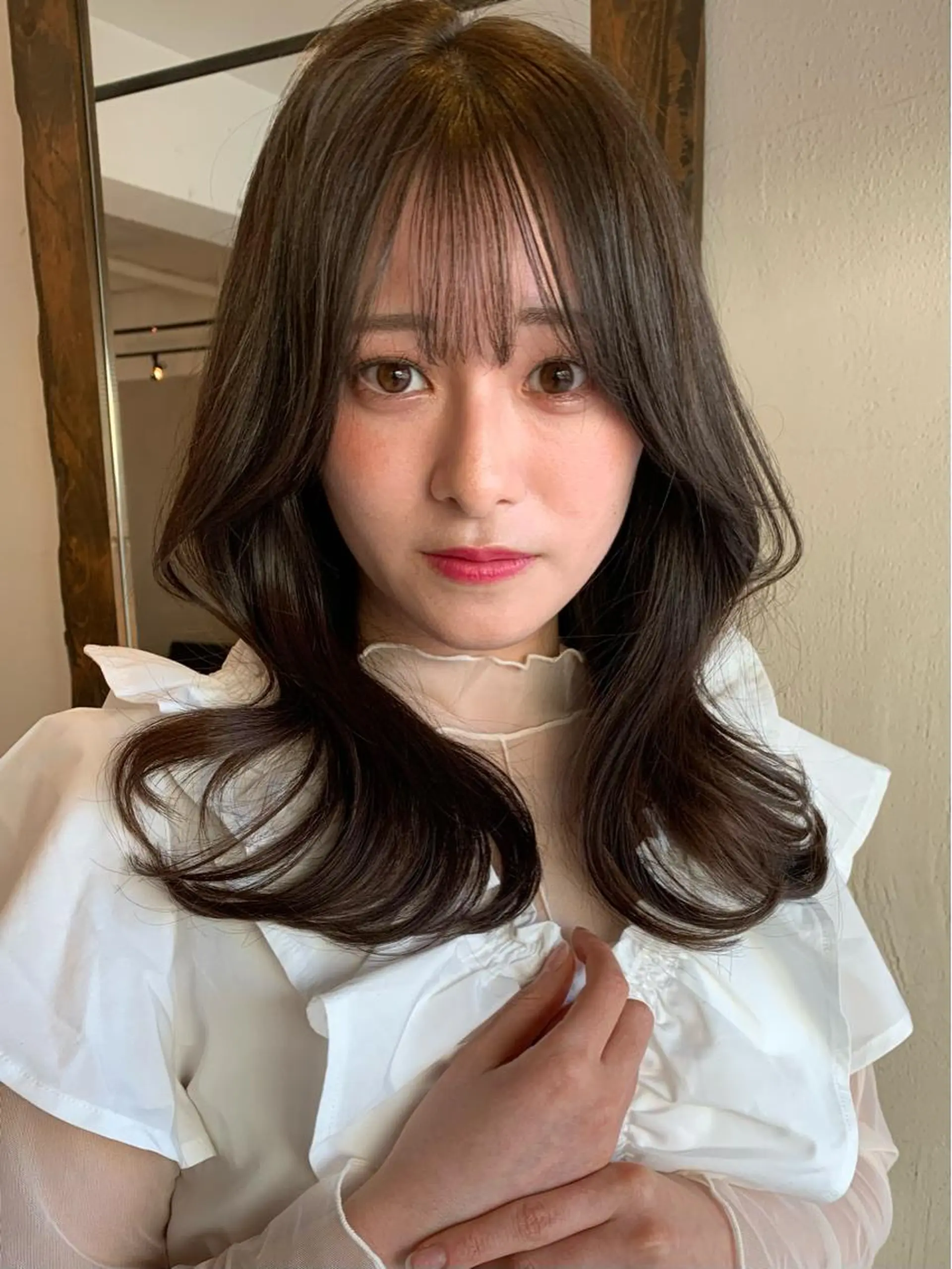 セミロング カラー カット ヘアカラー トリートメント ヘッドスパ 透明感/オリーブ/ グレージュ/YUKAのヘアスタイル