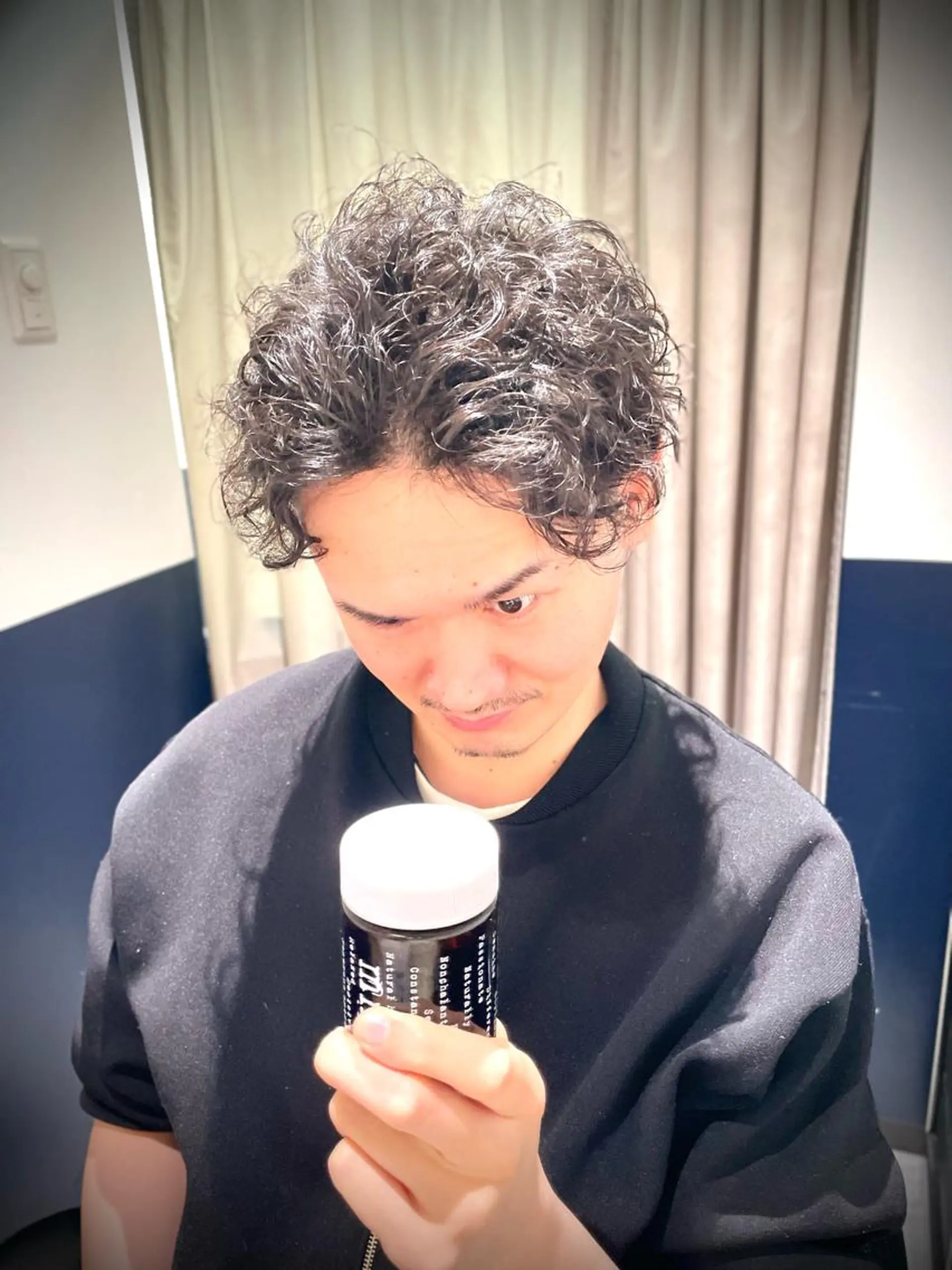 ミディアム パーマ メンズ ミディアムパーマ メンズパーマ カット パーマ 銀座メンズカット/ 銀座メンズパーマ/のヘアスタイル