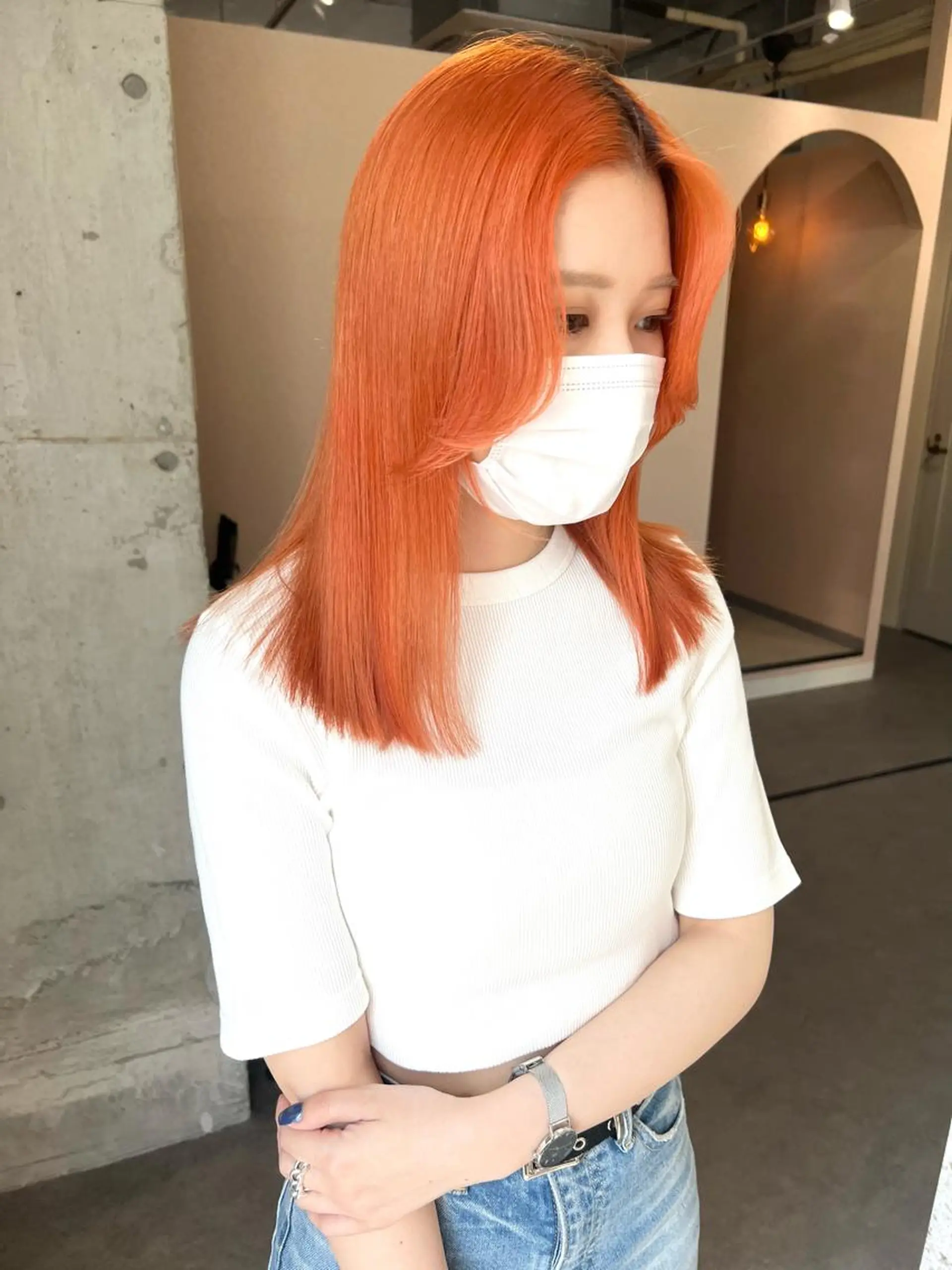 ミディアム カラー バレイヤージュ ブリーチ ケアブリーチ ハイライトカラー インナーカラー カット ヘアカラー トリートメント lani 天神大名/ブリーチのヘアスタイル