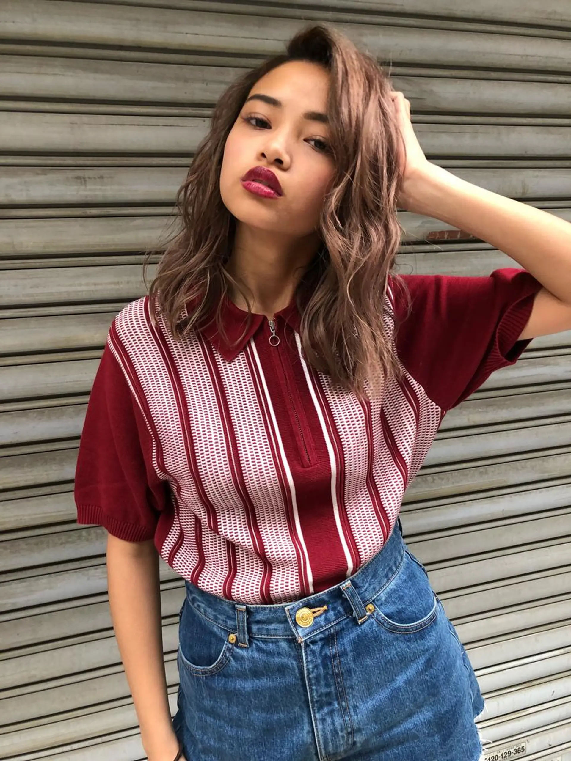 ロング salowin 原宿 aroa所属・韓国／ハッシュカット ／透明感カラー／金野のヘアスタイル