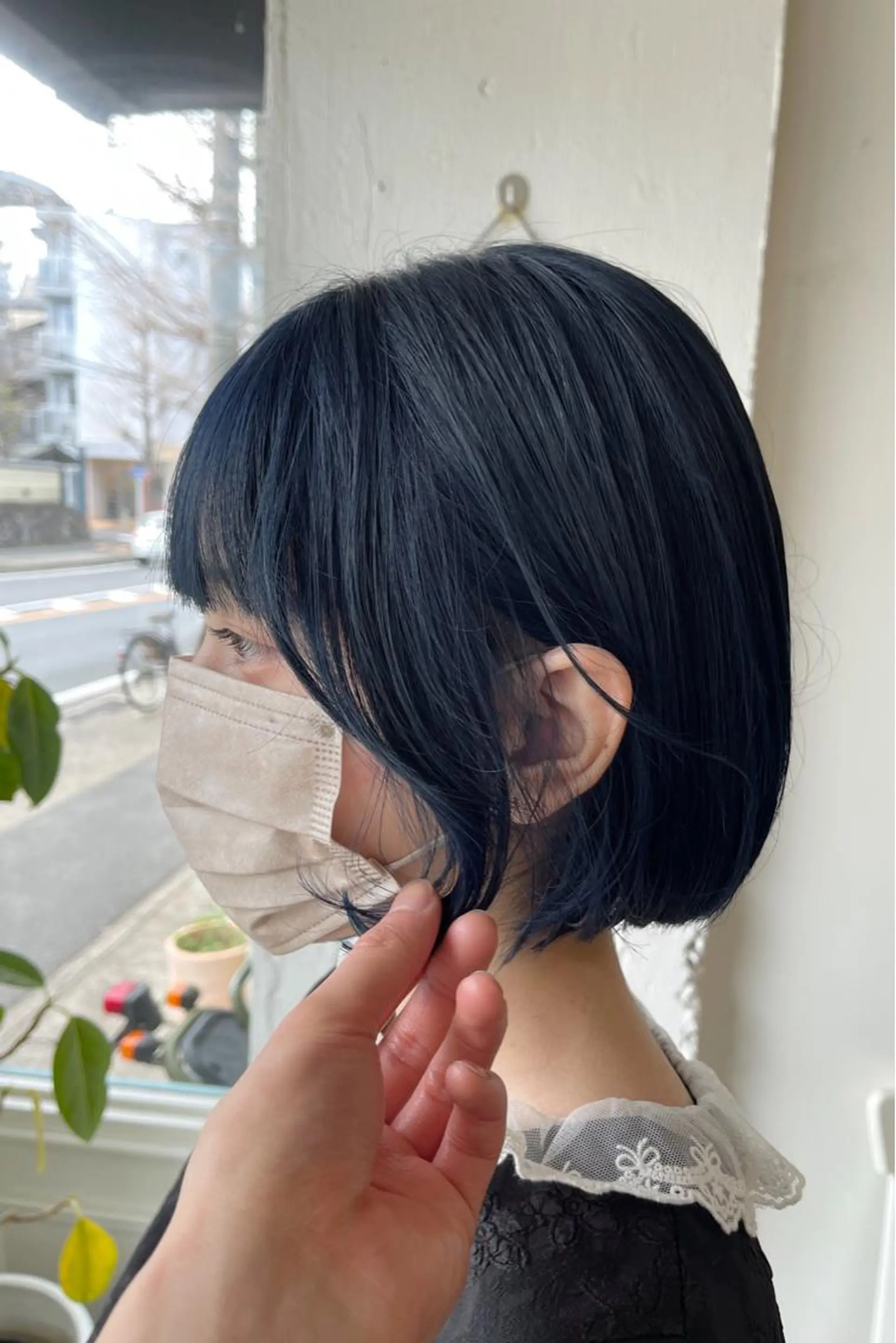 ショート カラー イルミナカラー ネイビーカラー ボブ ヘアカラー kyon.hair 韓国カットカラーのヘアスタイル