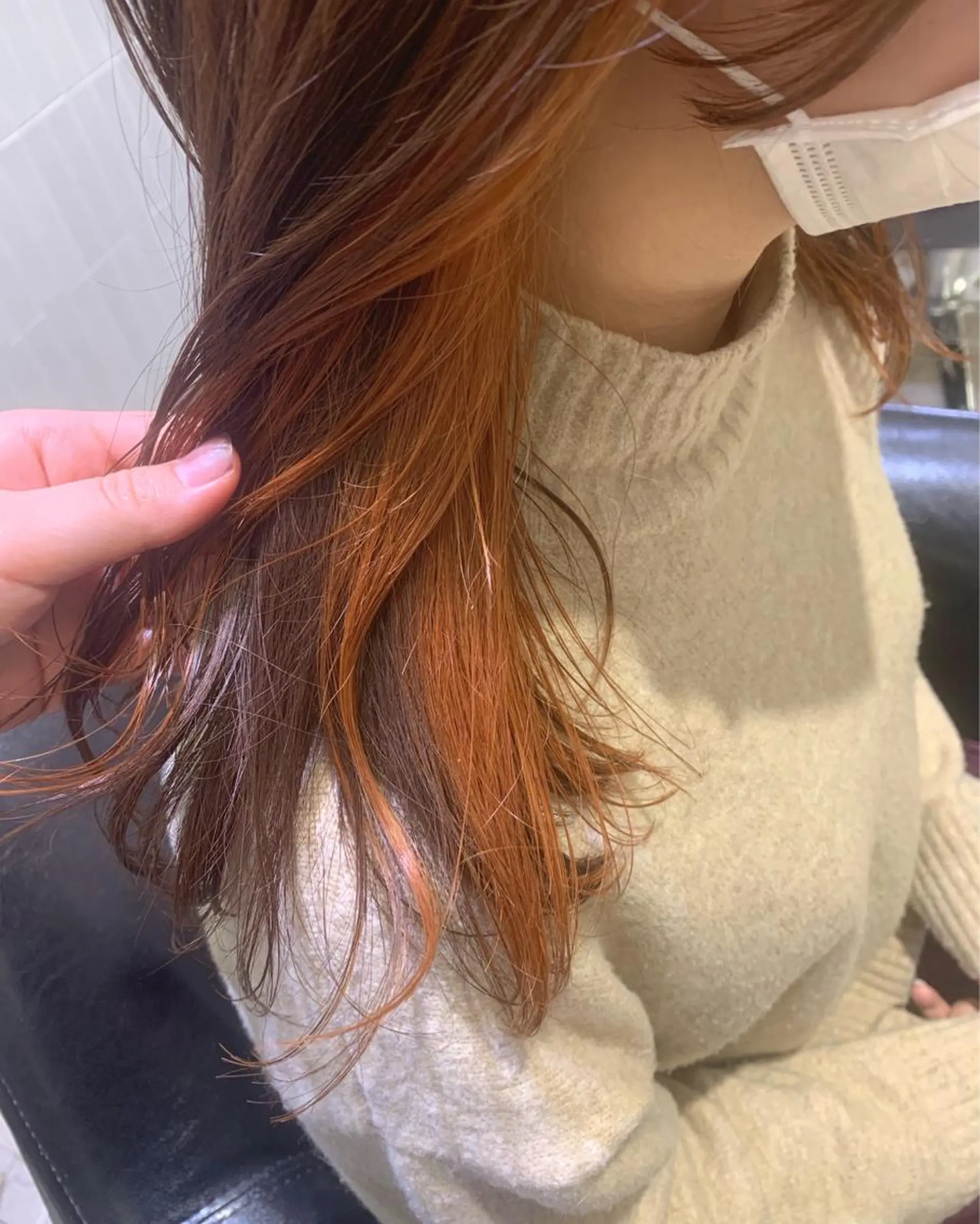 セミロング カラー ヘアカラー トリートメント 🫧韓国ヘア 透明感 カラー🫧福田 楓のヘアスタイル