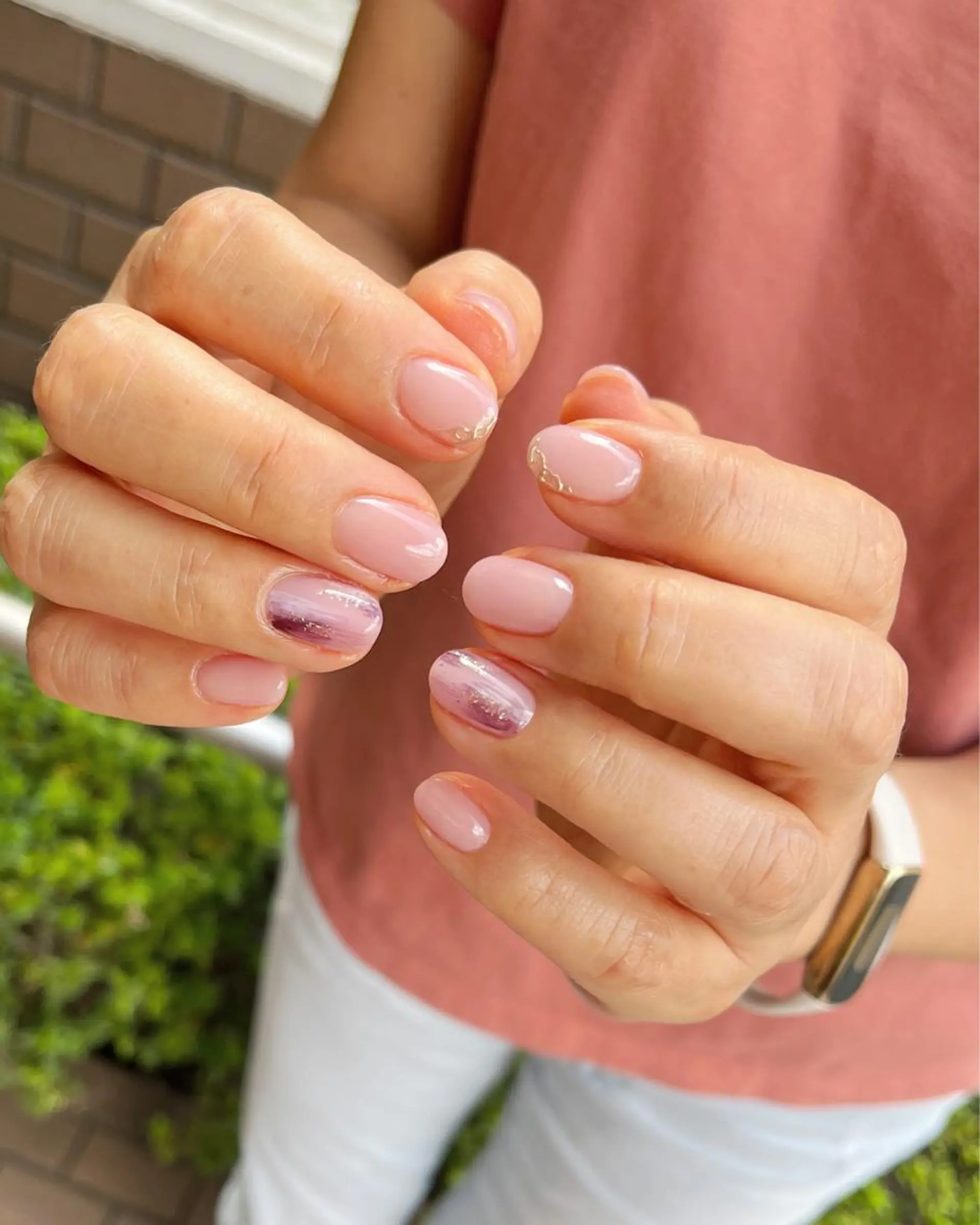 ネイル パープル シンプルネイル ハンドネイル Nail Rinonのネイルデザイン