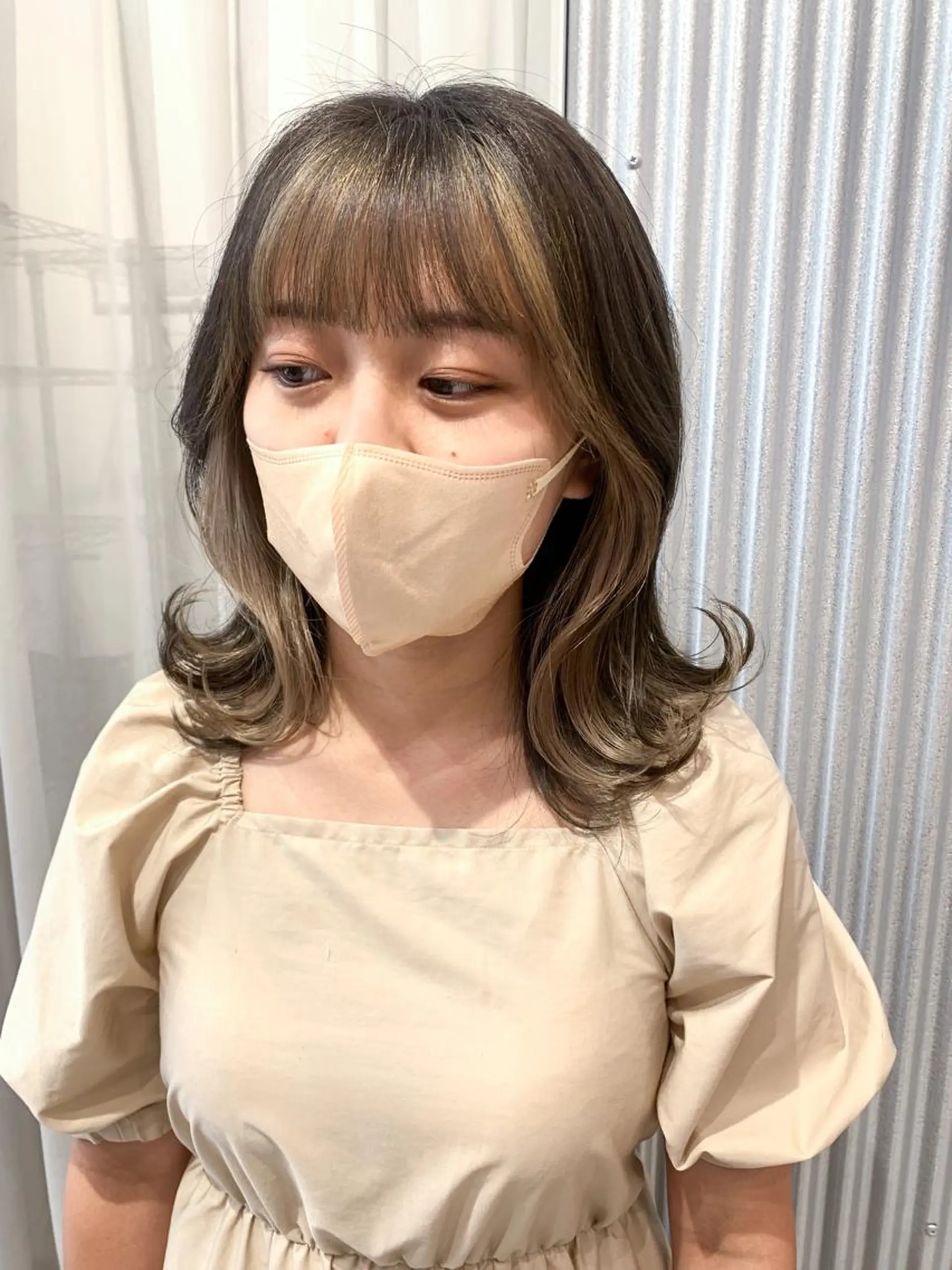 ミディアム カラー ヘアアレンジ カット ヘアカラー トリートメント yuka .のヘアスタイル