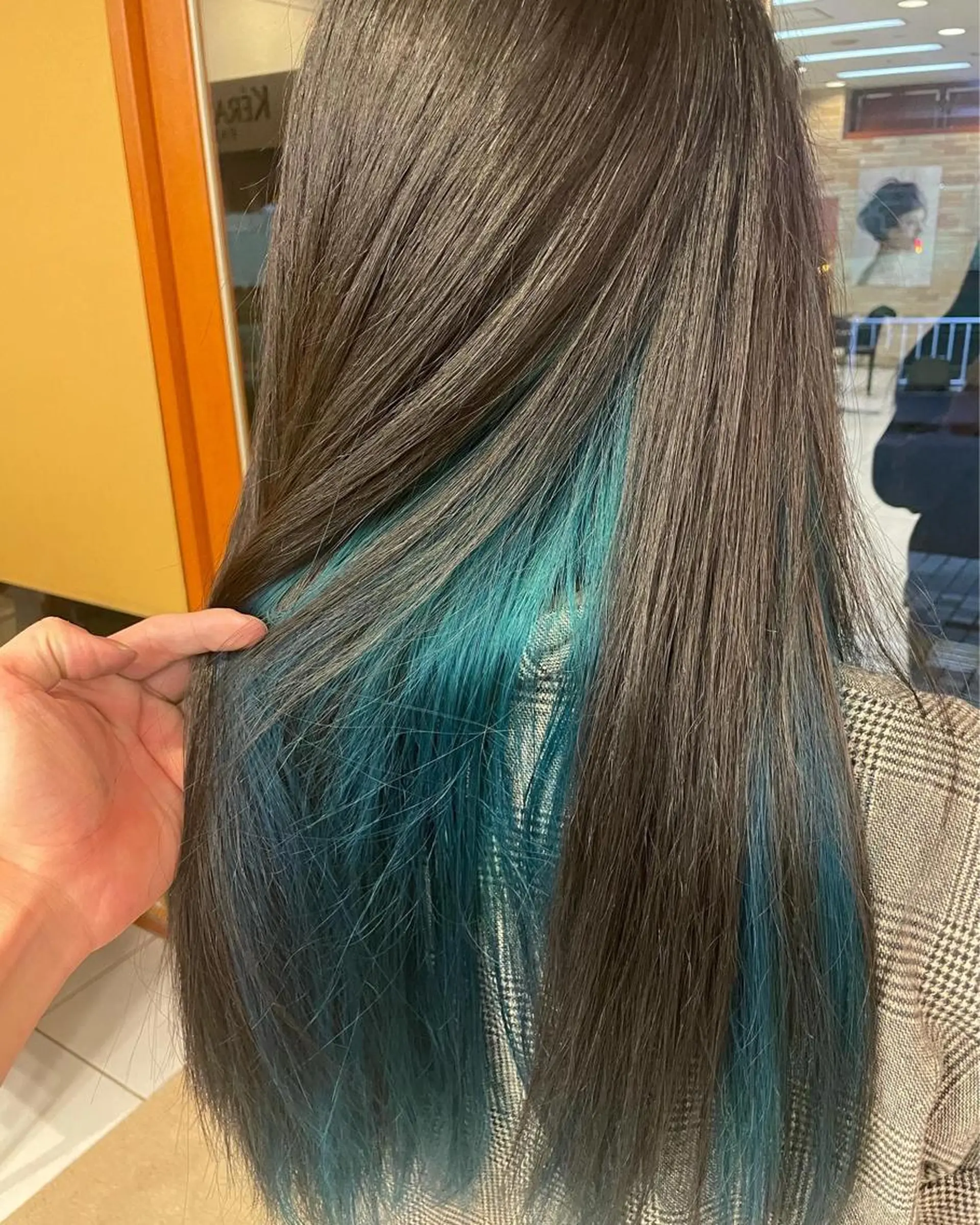 ロング カラー 黒髪 ブルーカラー 透明感カラー mee.表参道所属・ボブ/ショート /パーマ/shinのヘアスタイル