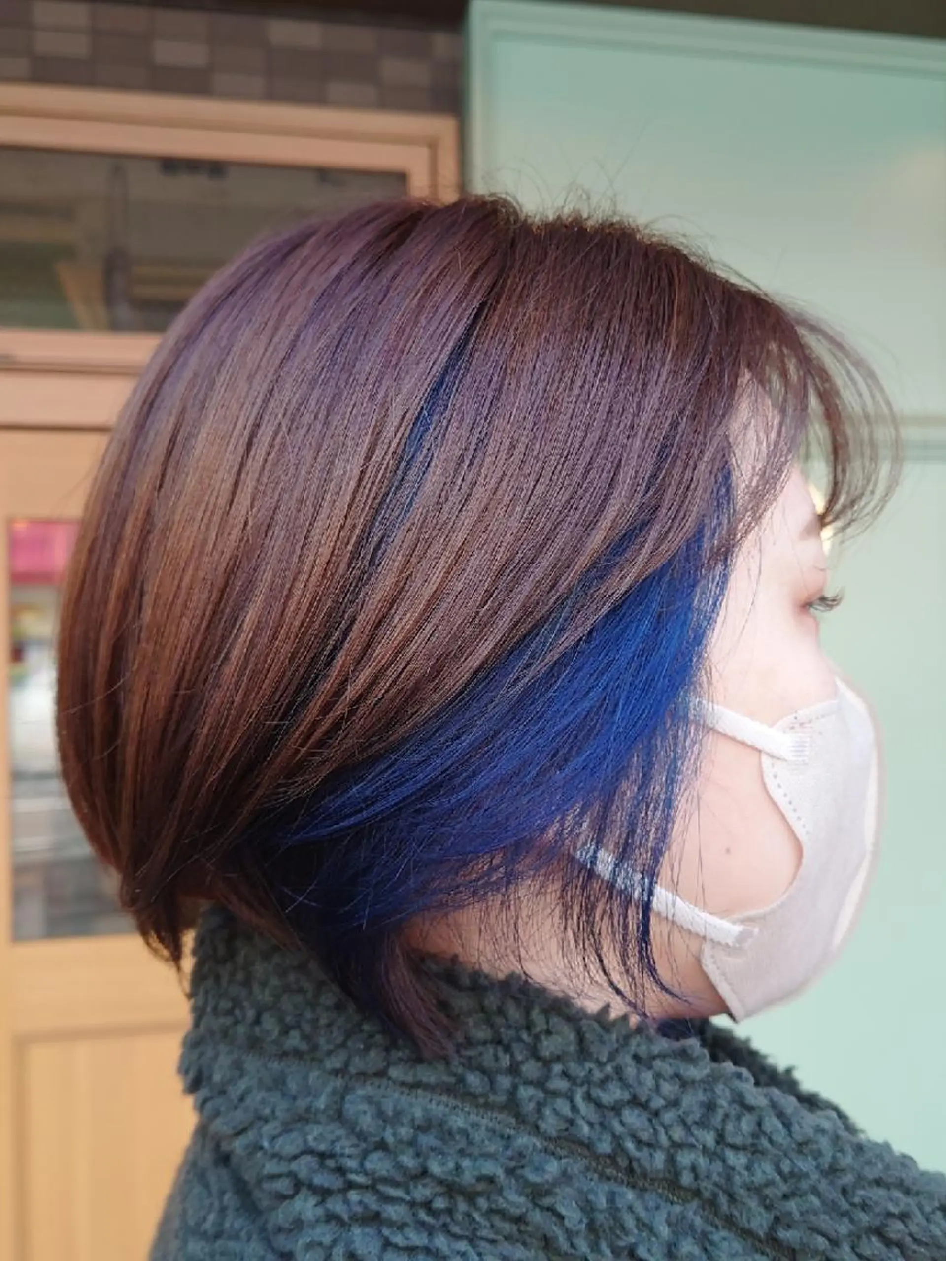 ショート カラー ブリーチ ブルーカラー あいだ🐼ミニモ ２月限定クーポン配信のヘアスタイル