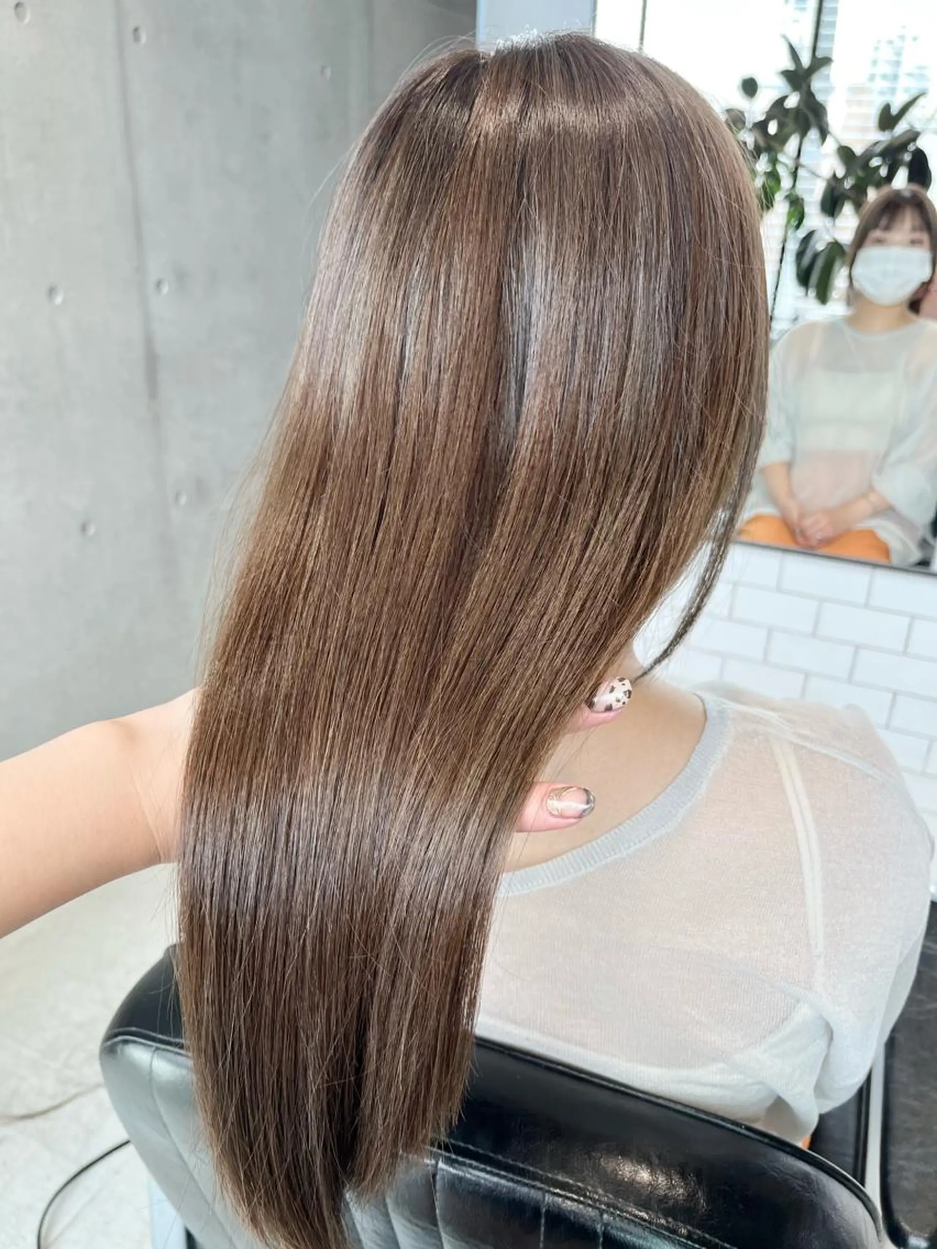 セミロング カラー カット ヘアカラー トリートメント ヘッドスパ ヘアセット 透明感/オリーブ/ グレージュ/YUKAのヘアスタイル