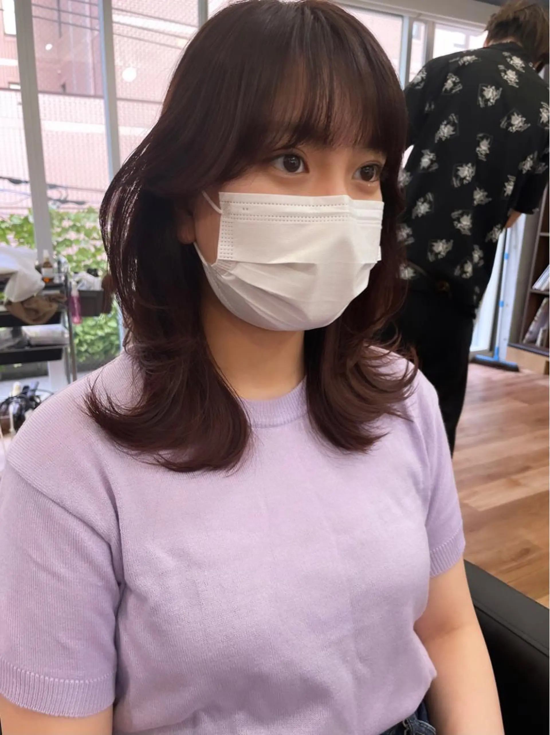 ミディアム カット ヘアカラー トリートメント レイヤーカット、 大人可愛い　中村美羅のヘアスタイル