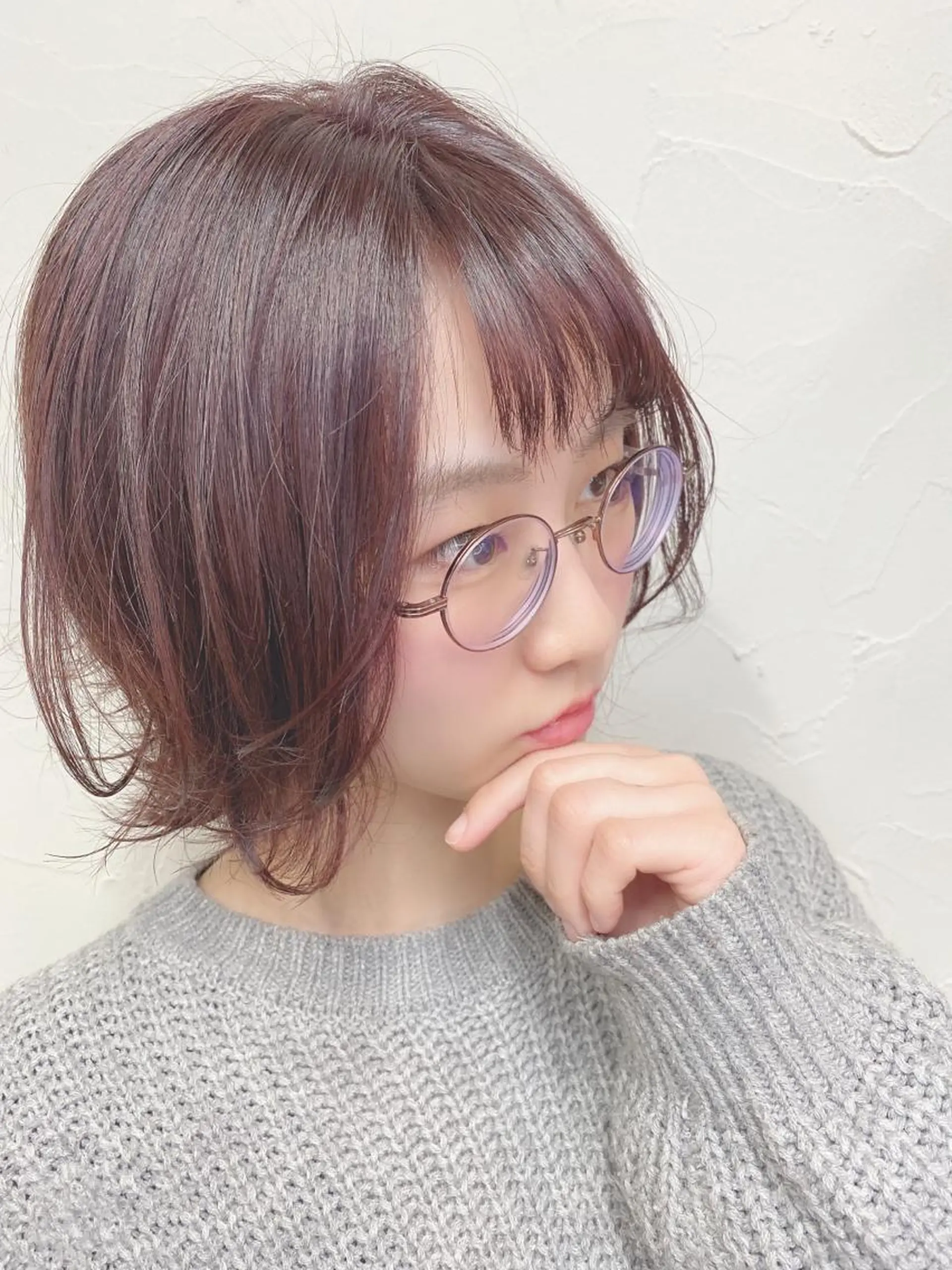 ショート カラー アッシュ ブリーチ ブリーチなしカラー ピンクカラー ピンクアッシュ 髪質改善/レイヤー ストウシンゴのヘアスタイル