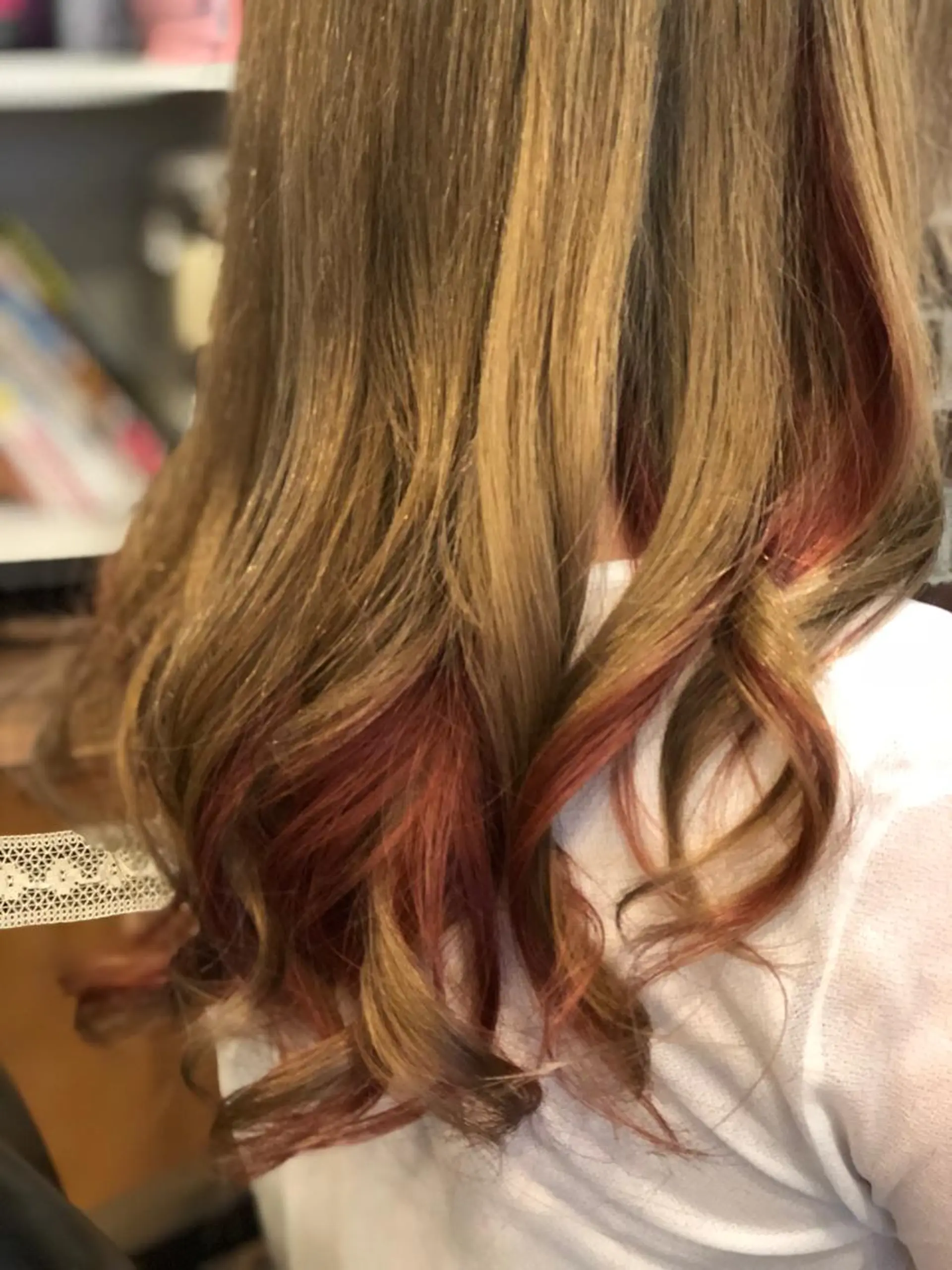 ロング カラー ブリーチ ブルーカラー ハイトーンカラー オレンジ ピンクカラー ヘアカラー トリートメント ヘッドスパ 美髪矯正 🌈髪質改善 山下のヘアスタイル