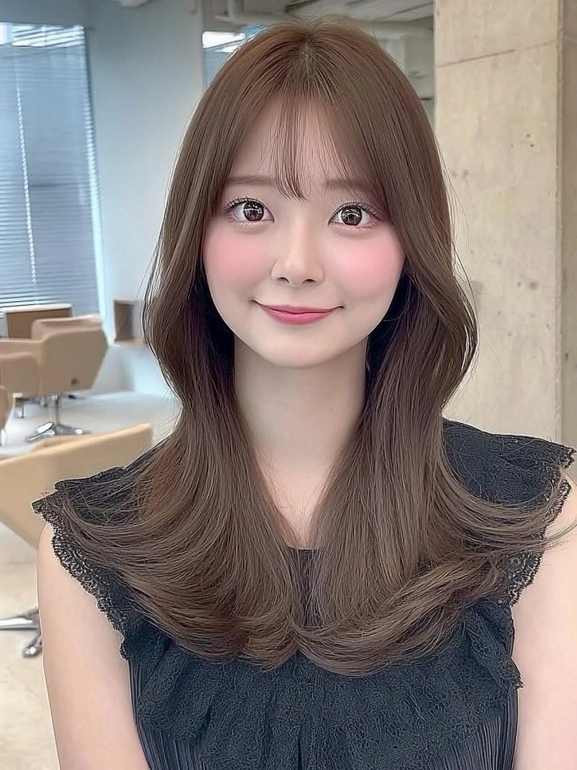 ロング ヘアアレンジ 髪質改善 韓国風ヘア レイヤーカット 似合わせカット シースルーバング カット ヘアカラー Ayumu🦊 /京都/西院のヘアスタイル