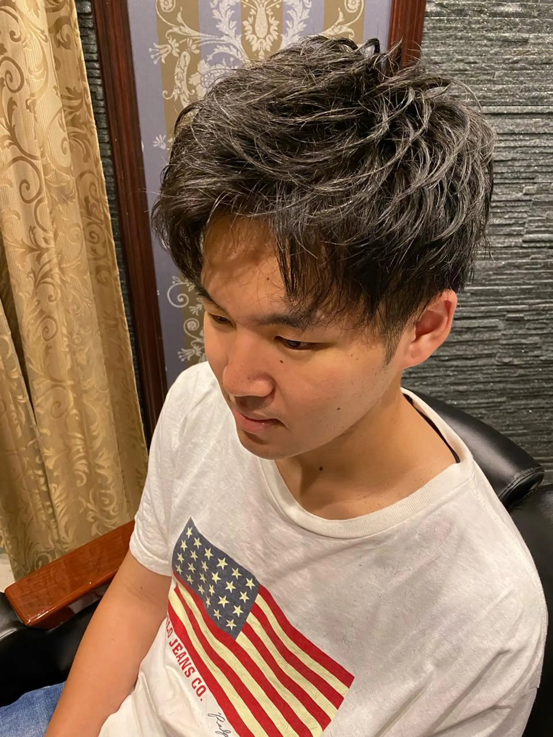 ミディアム メンズ ヒロ銀座ヘアーサロン BARBER SHOP川崎店所属・岡本 宗士のヘアスタイル