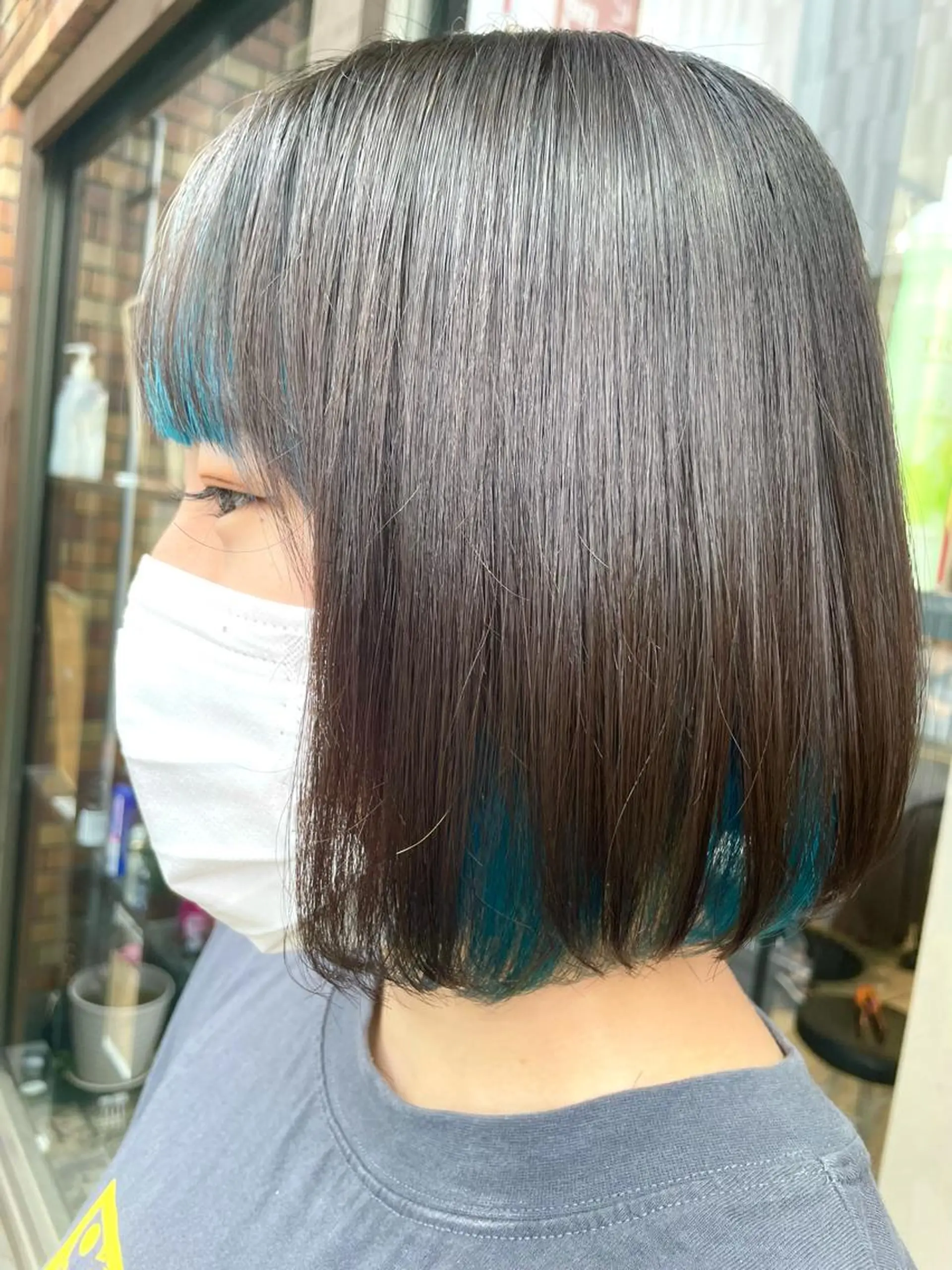 セミロング カラー パーマ ヘアアレンジ メンズ シールエクステ メンズバレイヤージュ メンズブリーチ メンズハイライト メンズインナーカラー ヘアカラー トリートメント 🦋高瀬寛菜🦋 韓国/ブリーチのヘアスタイル
