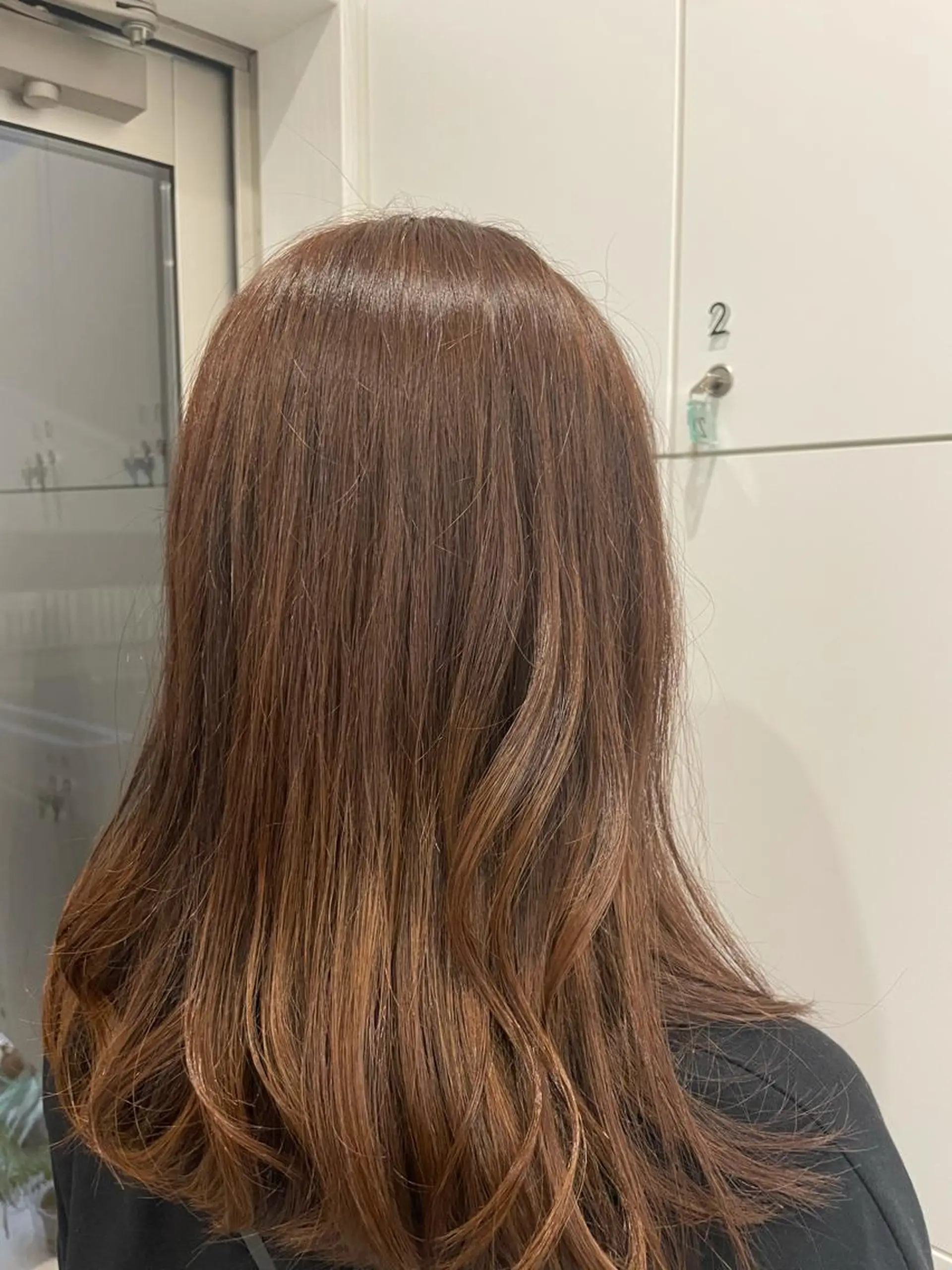 ロング カラー ブラウンカラー オレンジ オレンジブラウン RUQWA所属・中根 麻友香のヘアスタイル