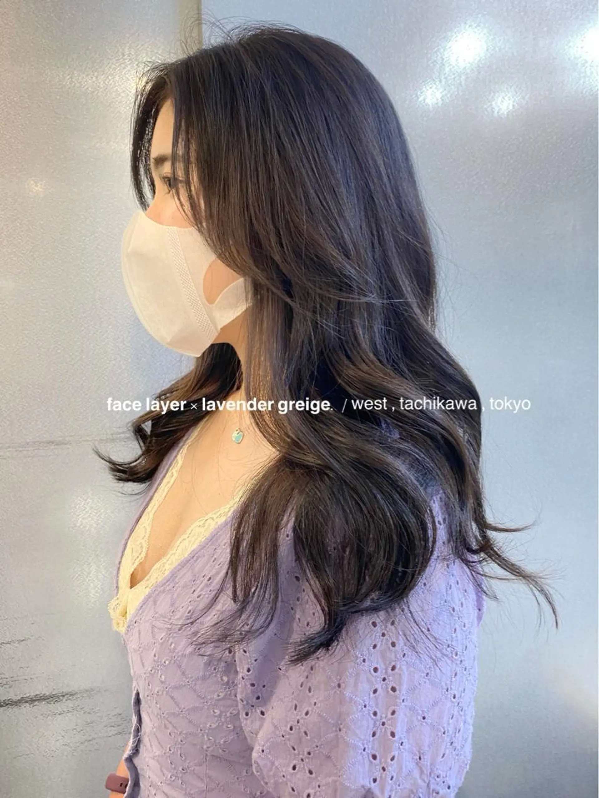 ロング カラー ブリーチ 透明感カラー グレージュ ラベンダーカラー ラベンダーグレージュ 竹嶌 健吾のヘアスタイル